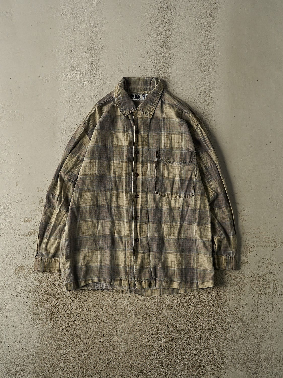 Vintage 90s Green Bugle Boy Flannel Button Up Long Sleeve (L/XL)