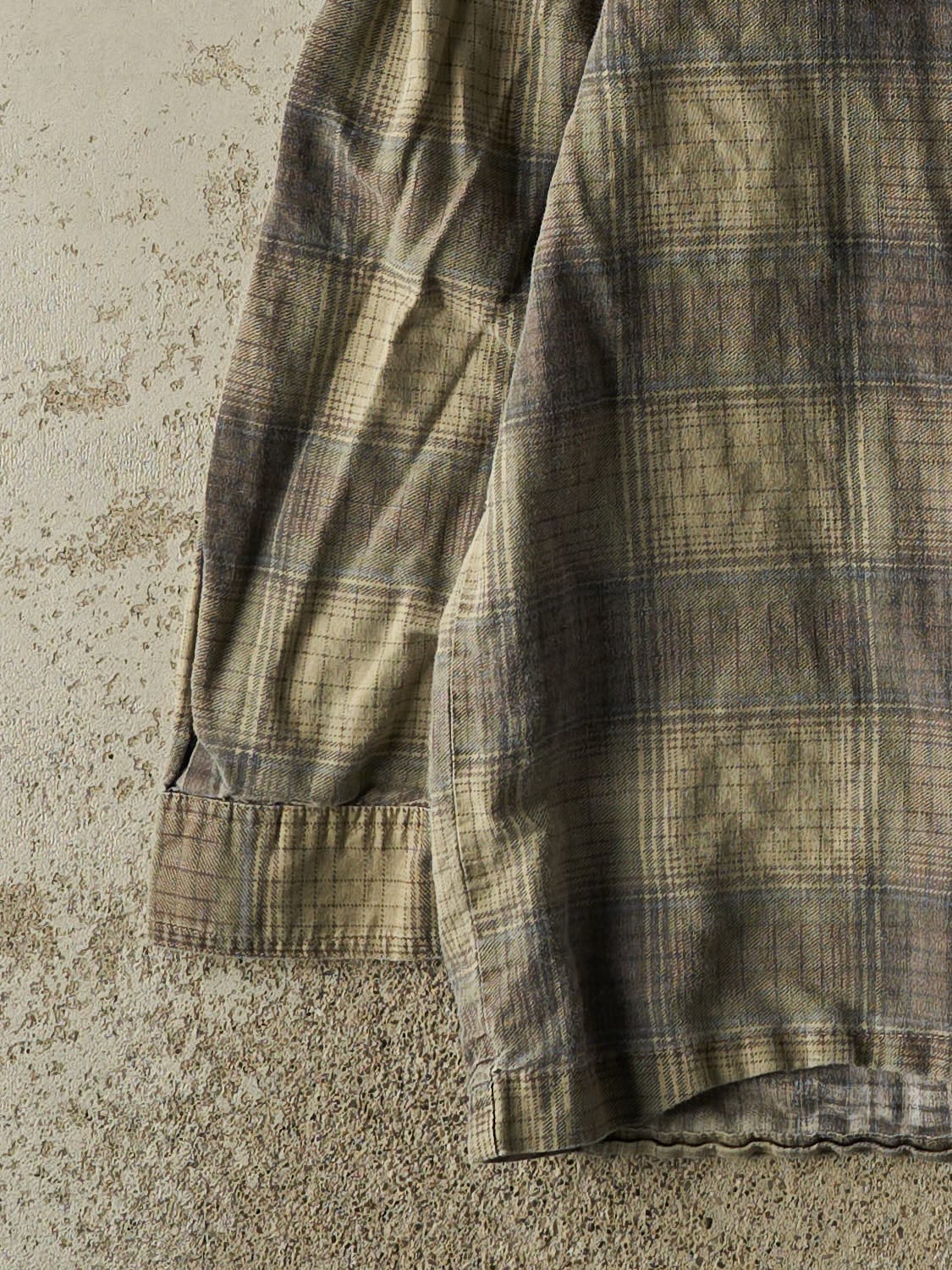 Vintage 90s Green Bugle Boy Flannel Button Up Long Sleeve (L/XL)