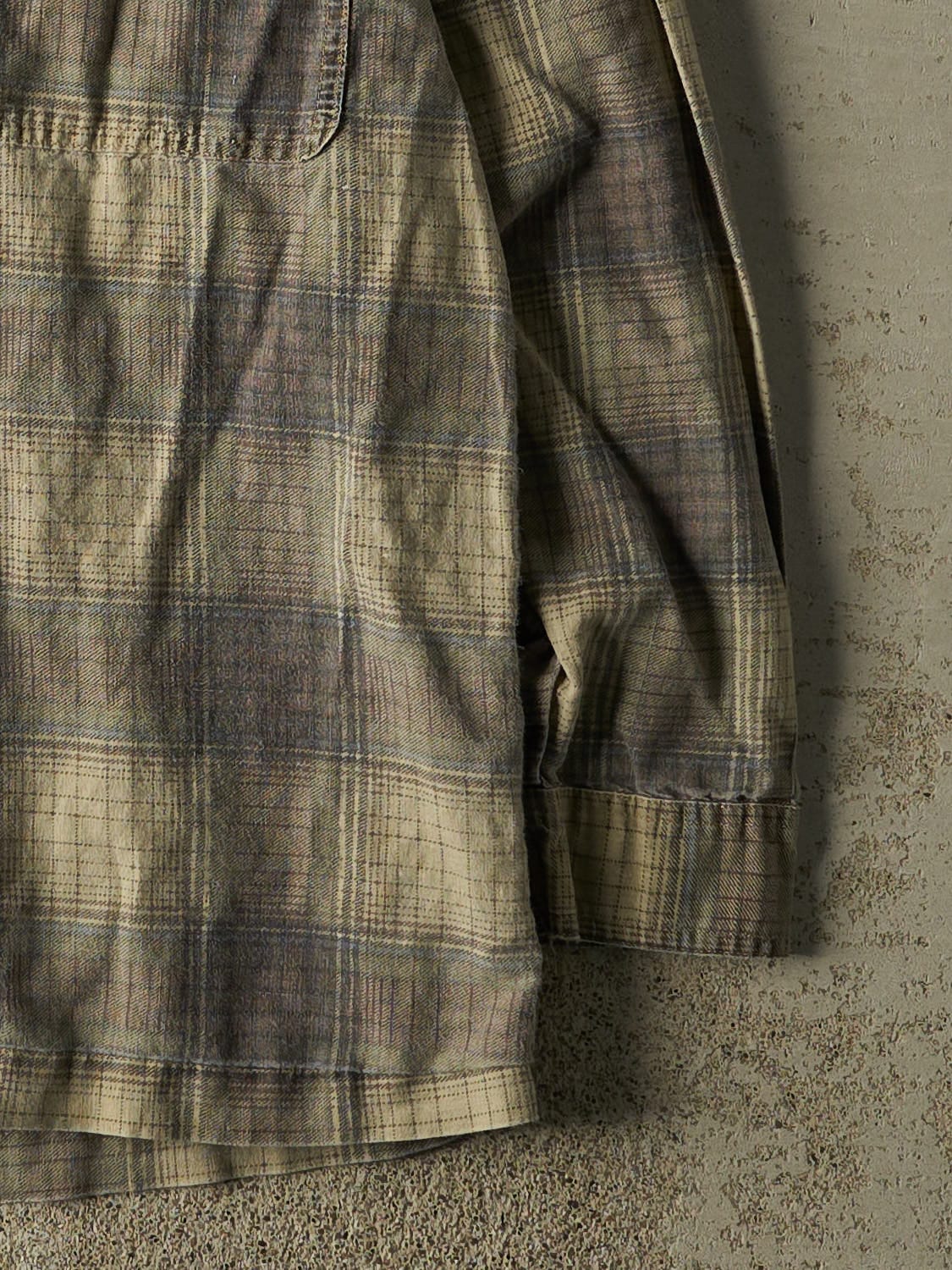 Vintage 90s Green Bugle Boy Flannel Button Up Long Sleeve (L/XL)