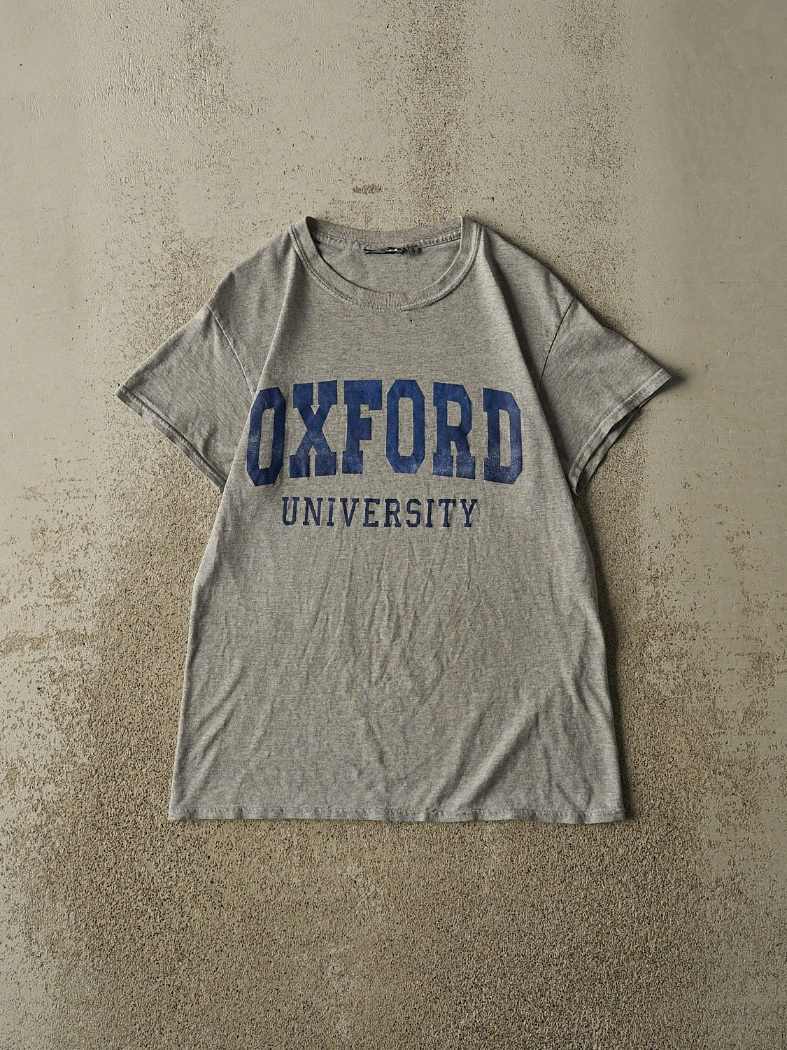 Vintage Y2K Grey Oxford University Tee (XS/S)