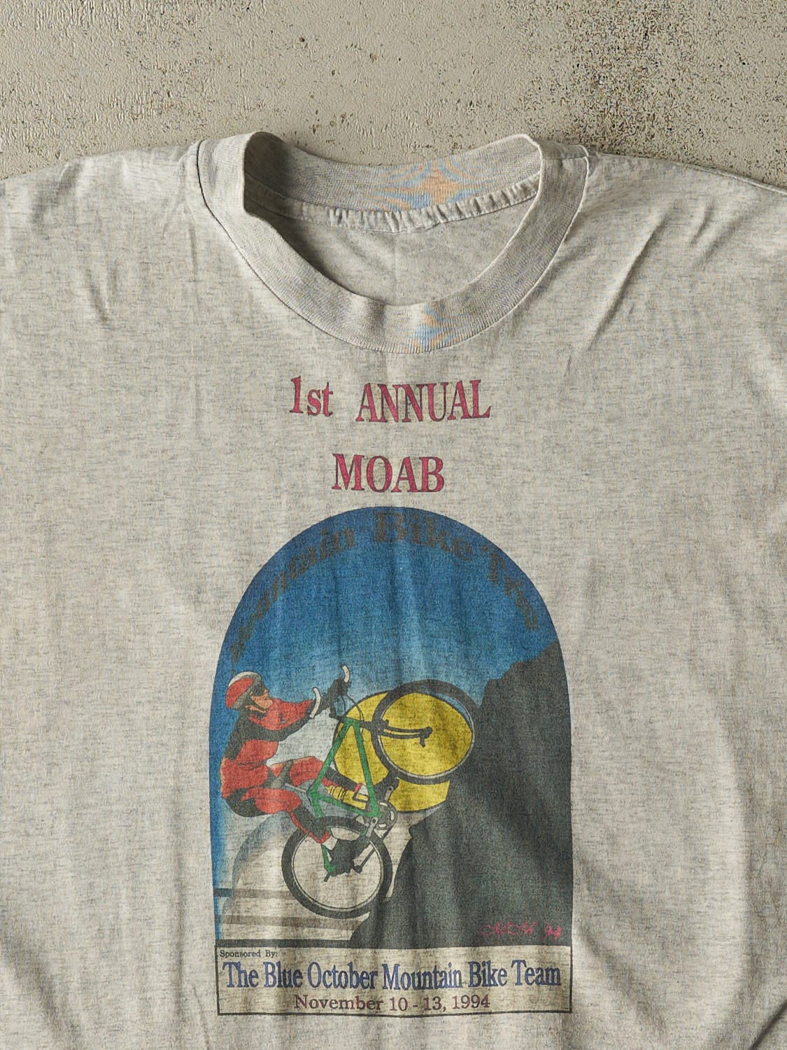 Vintage 94' Heather Grey MOAB Bike Team Cut Off Tank (L/XL)