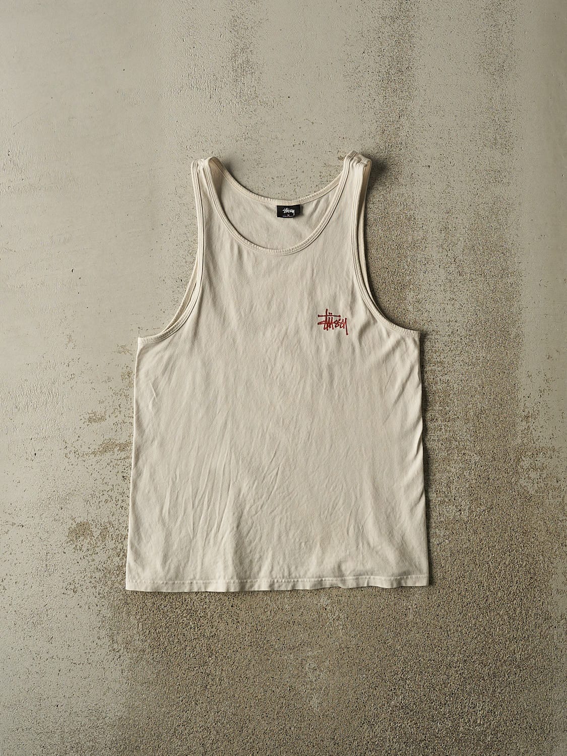 Vintage Y2K Beige Stussy Tank (S/M)