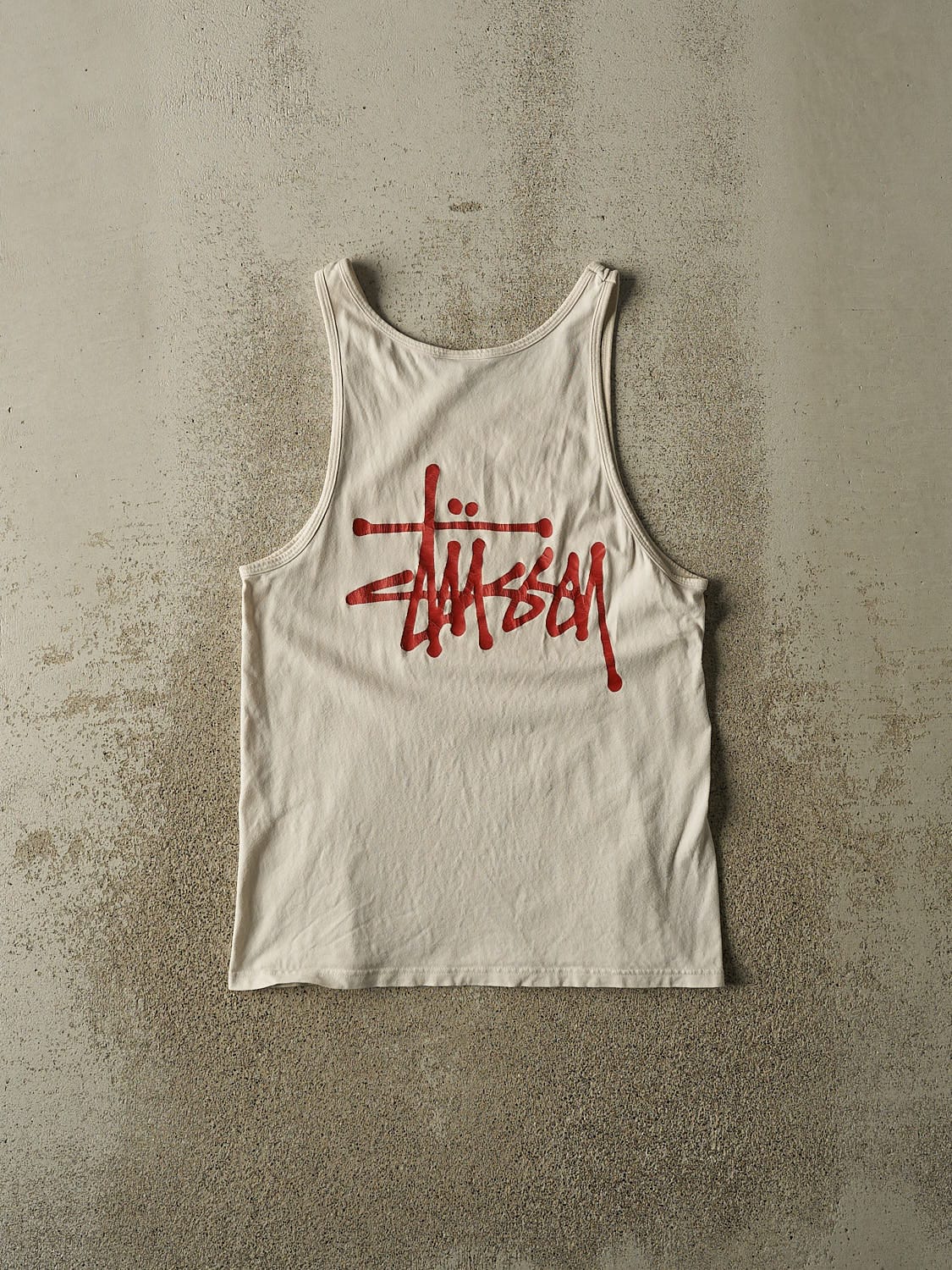 Vintage Y2K Beige Stussy Tank (S/M)