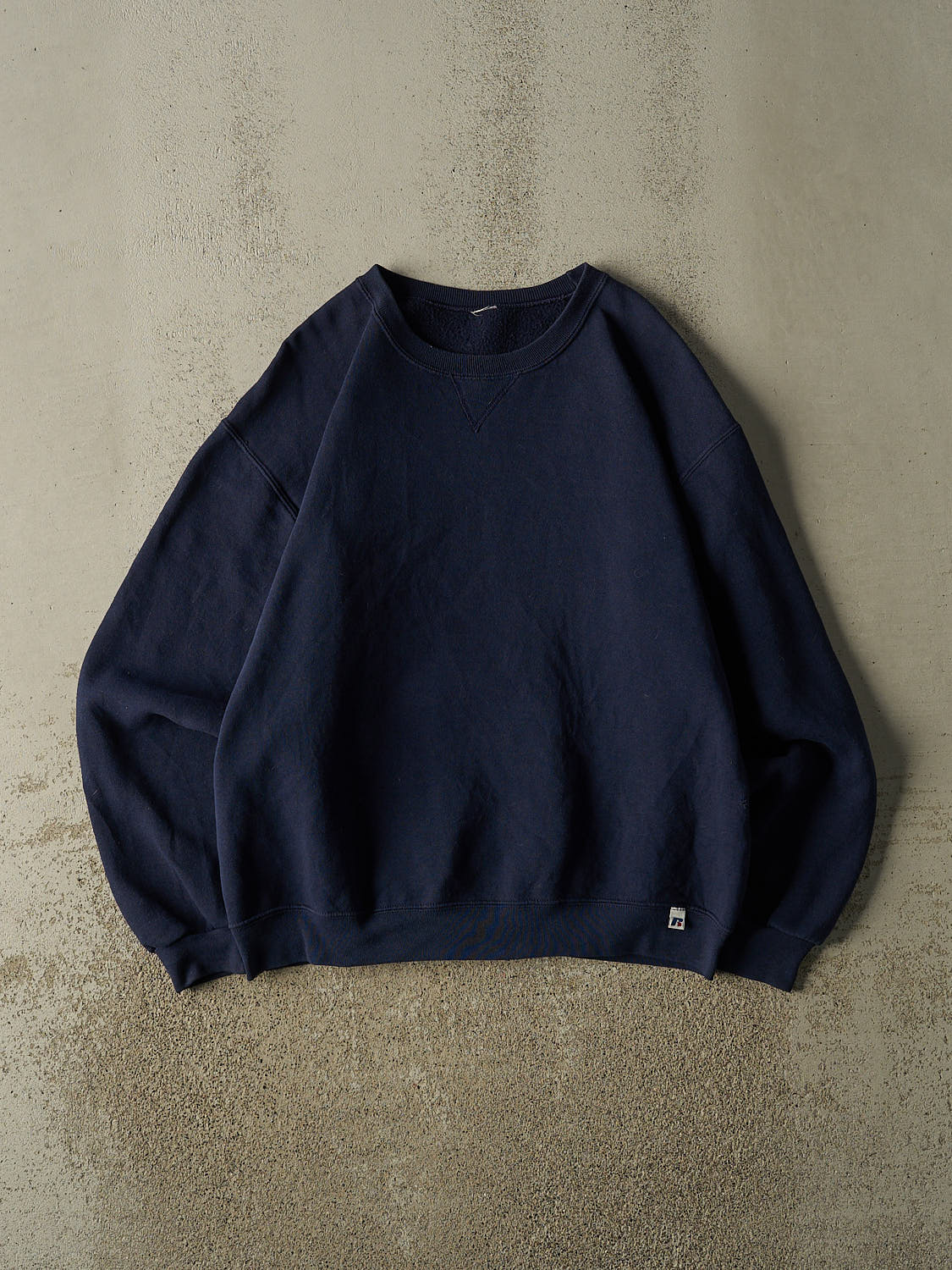 Vintage Y2K Navy Blue Russell Athletic Blank Crewneck (L/XL)