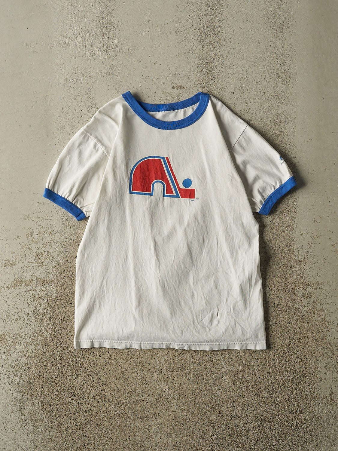 Vintage Y2K White Quebec Nordiques Ringer Tee (S/M)