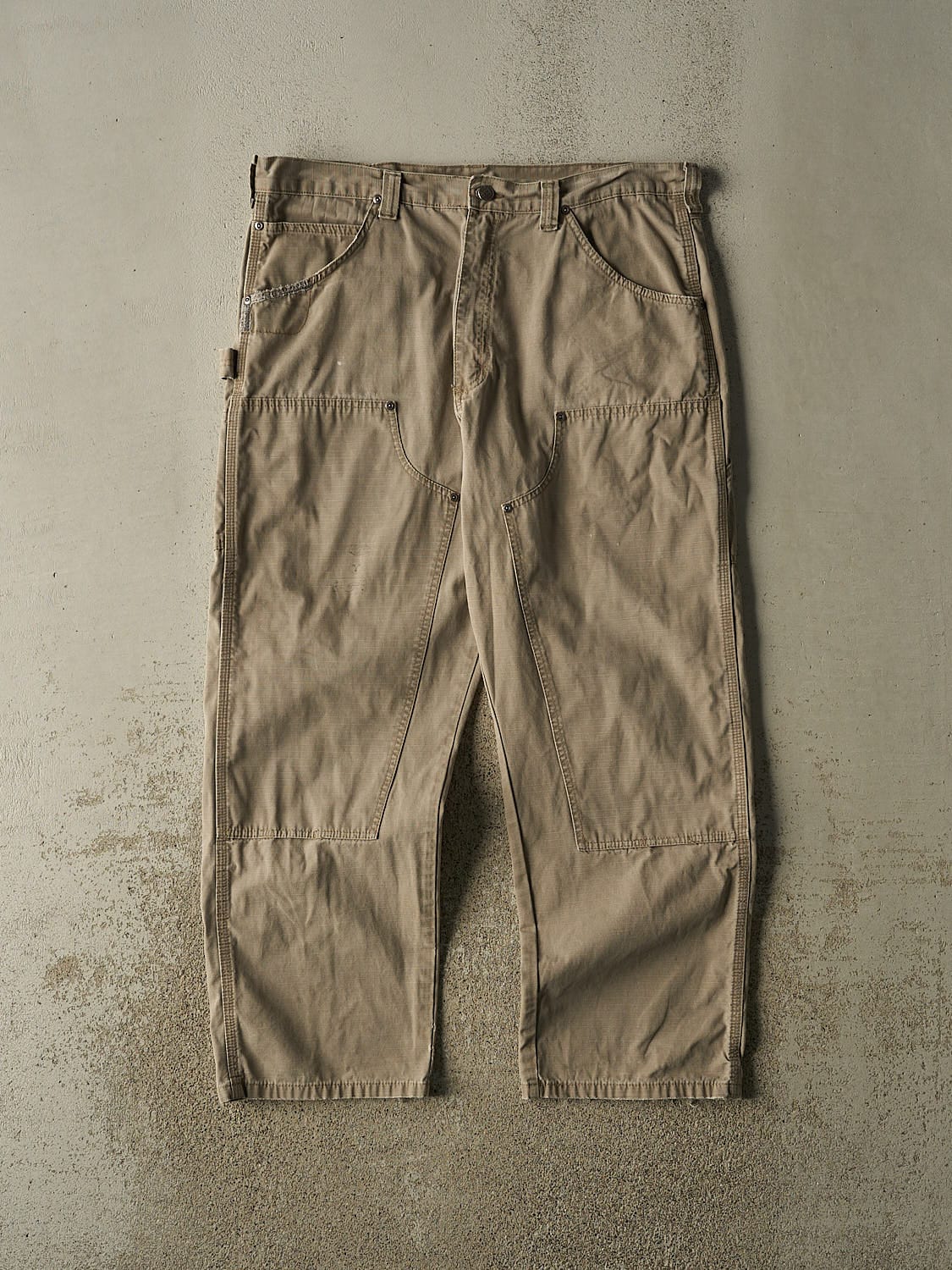 Vintage 90s Beige Wrangler Riggs Double Knee Carpenter Pants (38x29)