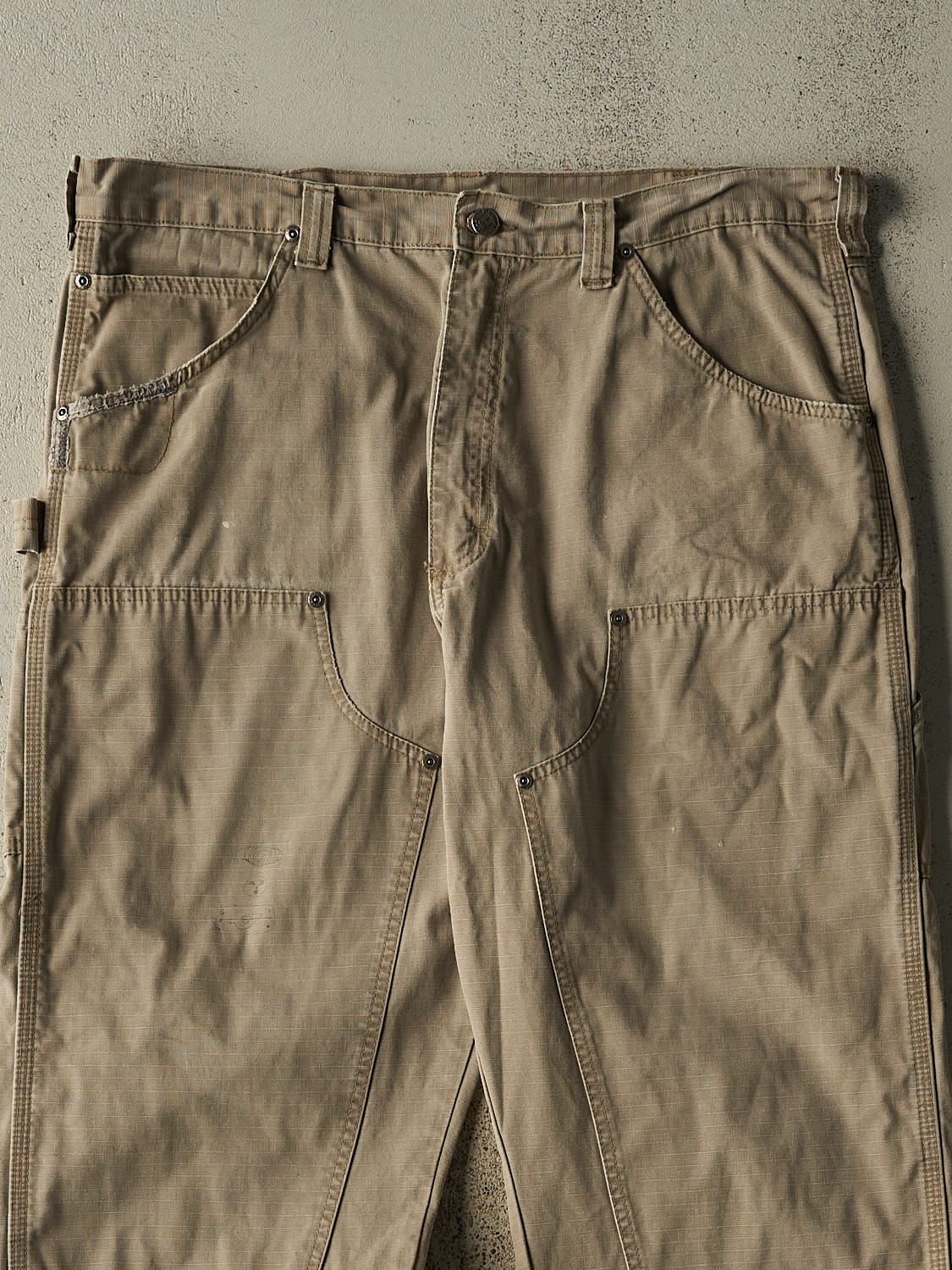 Vintage 90s Beige Wrangler Riggs Double Knee Carpenter Pants (38x29)