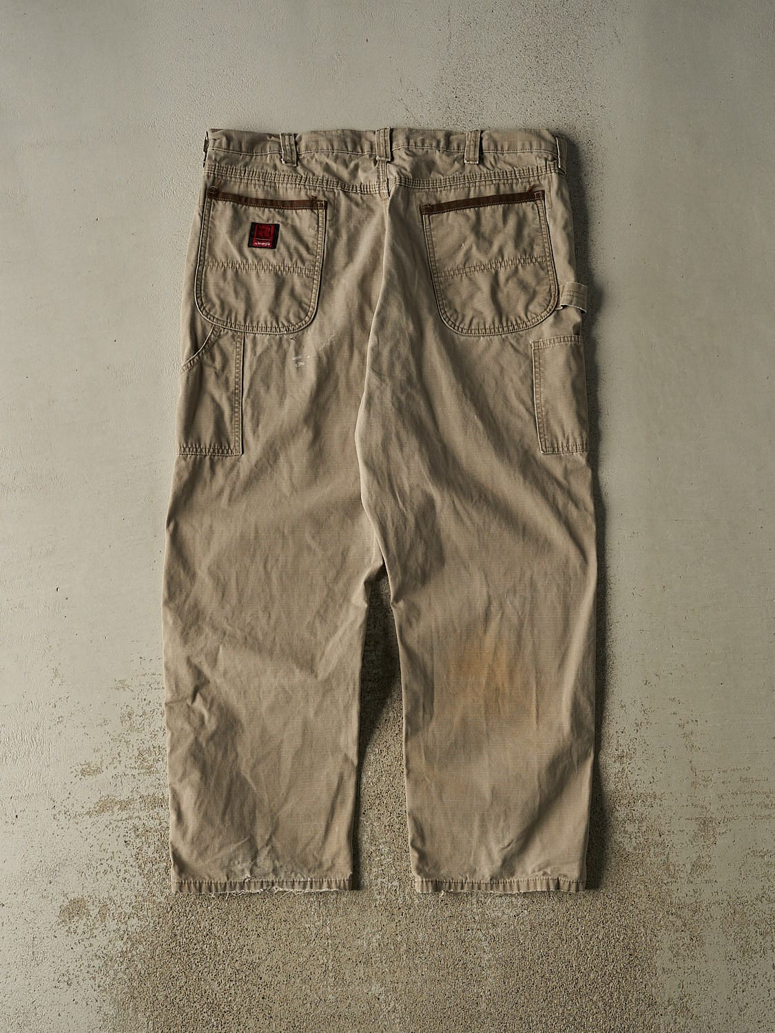Vintage 90s Beige Wrangler Riggs Double Knee Carpenter Pants (38x29)
