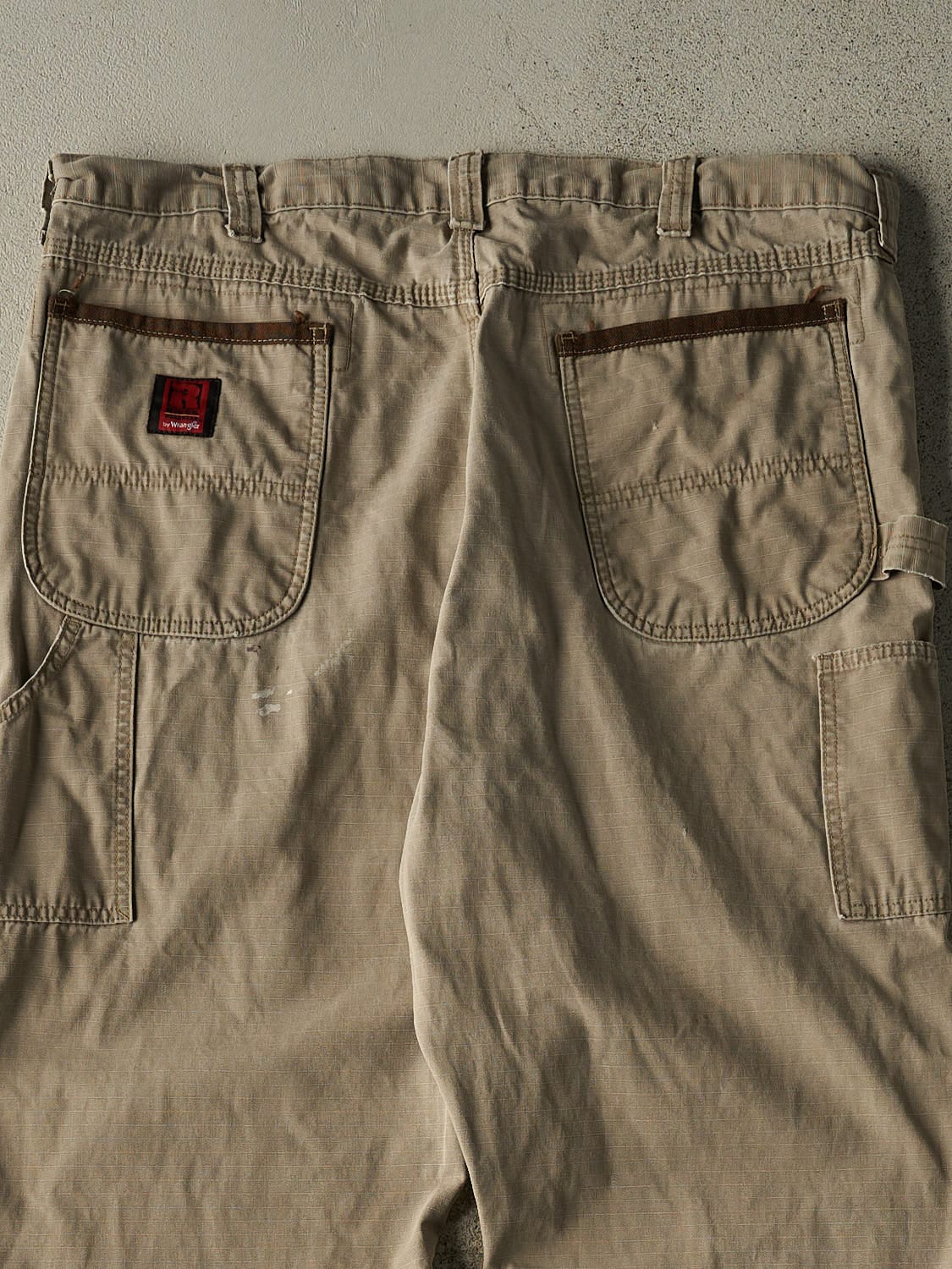 Vintage 90s Beige Wrangler Riggs Double Knee Carpenter Pants (38x29)