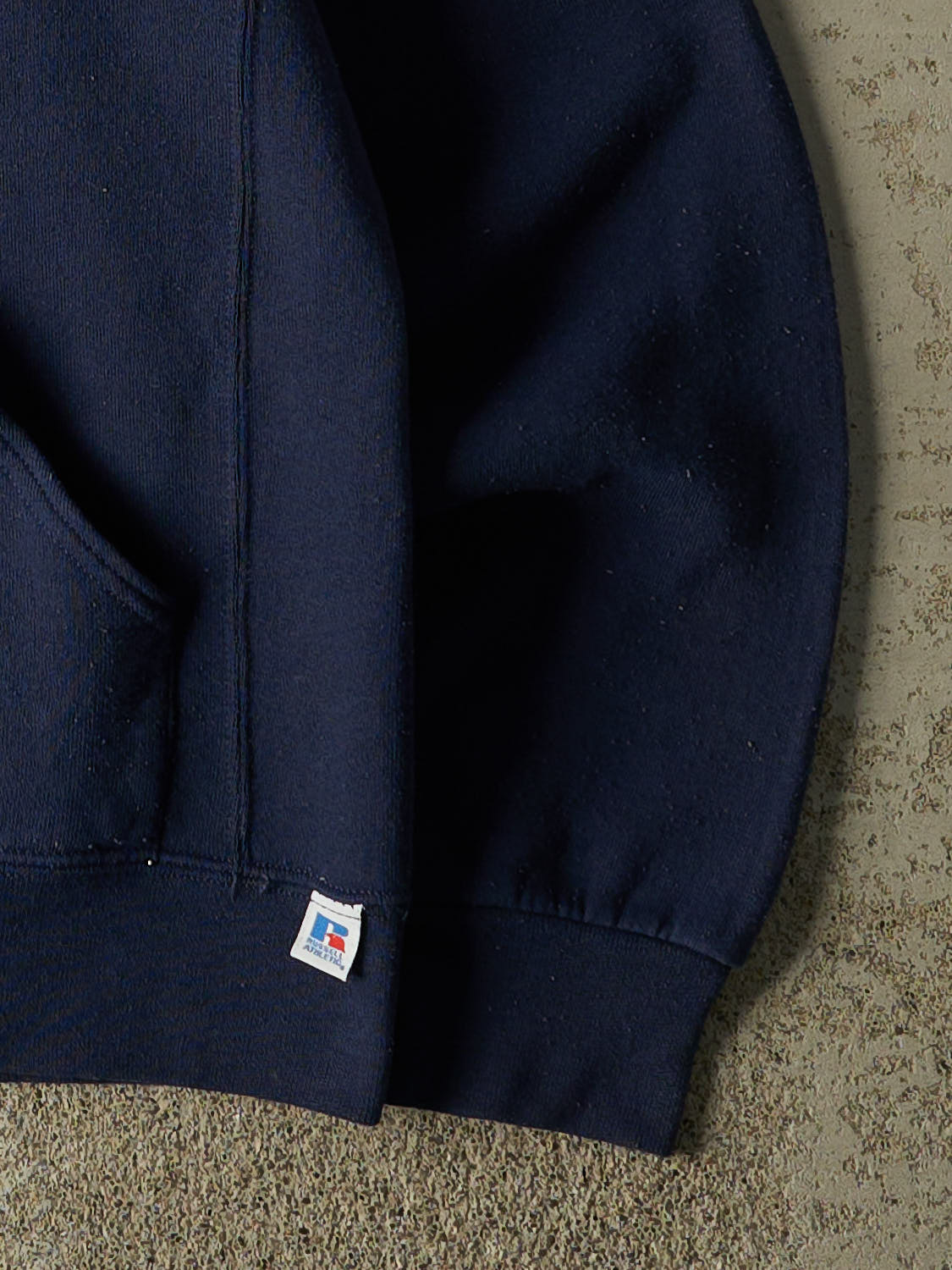 Vintage Y2K Navy Blue Russell Athletic University of Michigan Hoodie (XS/S)
