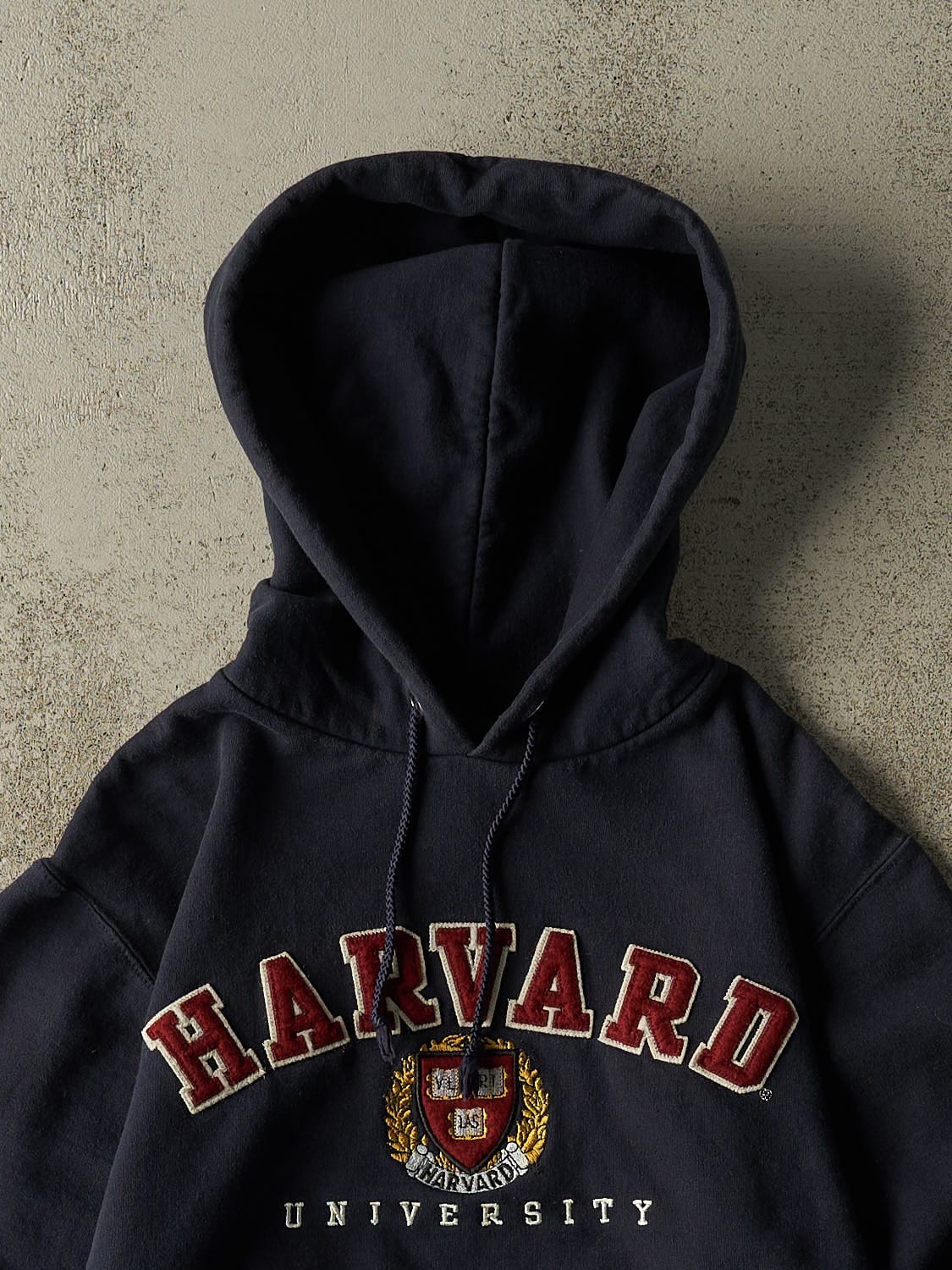 Vintage 90s Navy Blue Harvard University Champion Embroidered Hoodie (XXS/XS)