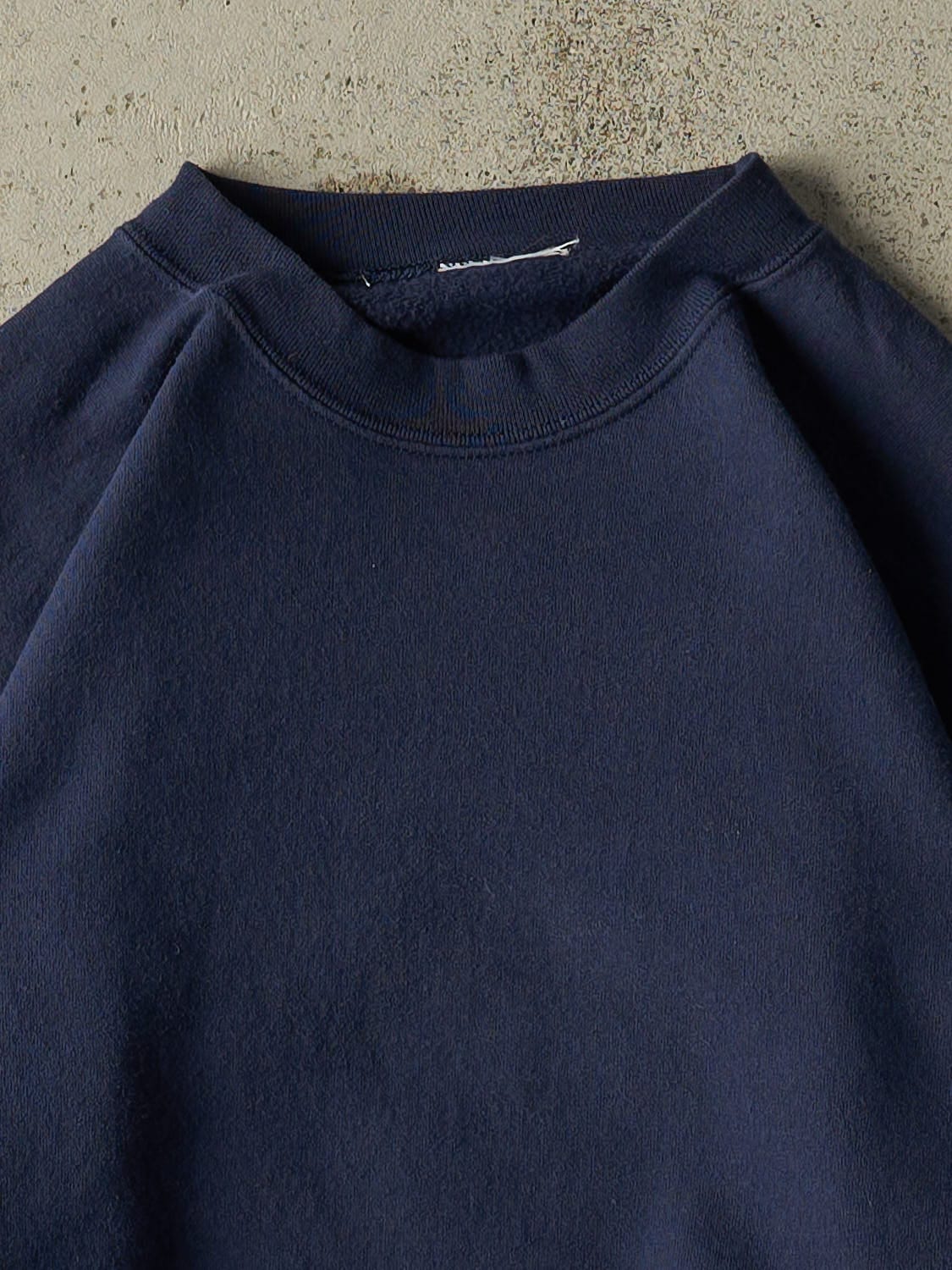 Vintage 90s Navy Blue Blank Crewneck (L/XL)