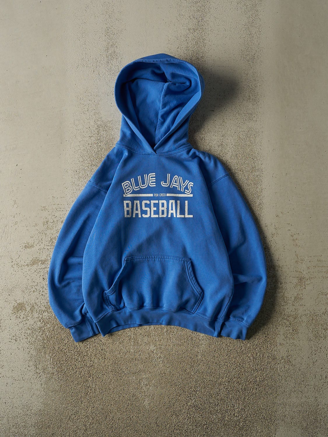 Vintage Y2K Blue Fish Creek Blue Jays Baseball Hoodie (XXS)