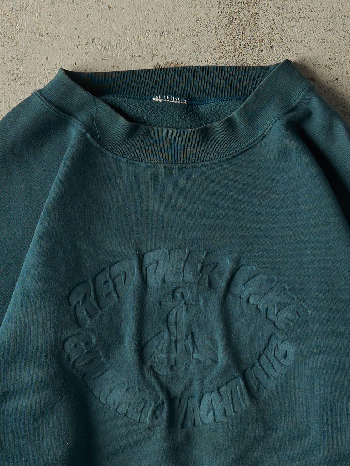 Vintage 80s Green Red Deer Lake Yacht Club Crewneck (XL)