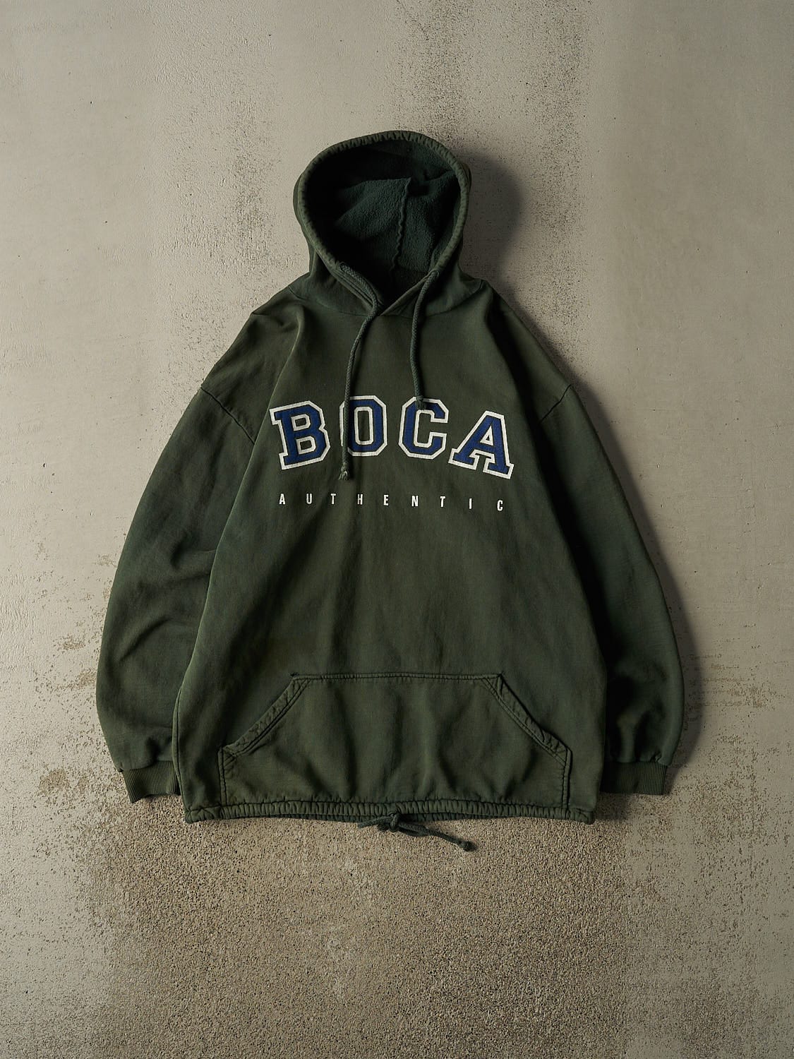 Vintage 90s Sun Faded Green Boca Hoodie (XL)