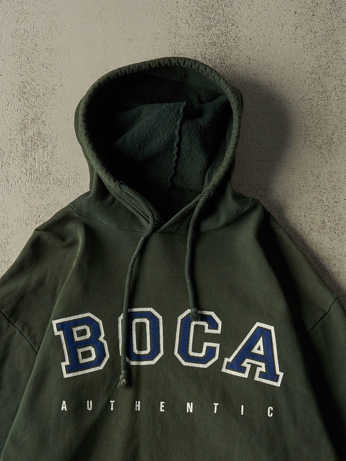 Vintage 90s Sun Faded Green Boca Hoodie (XL)