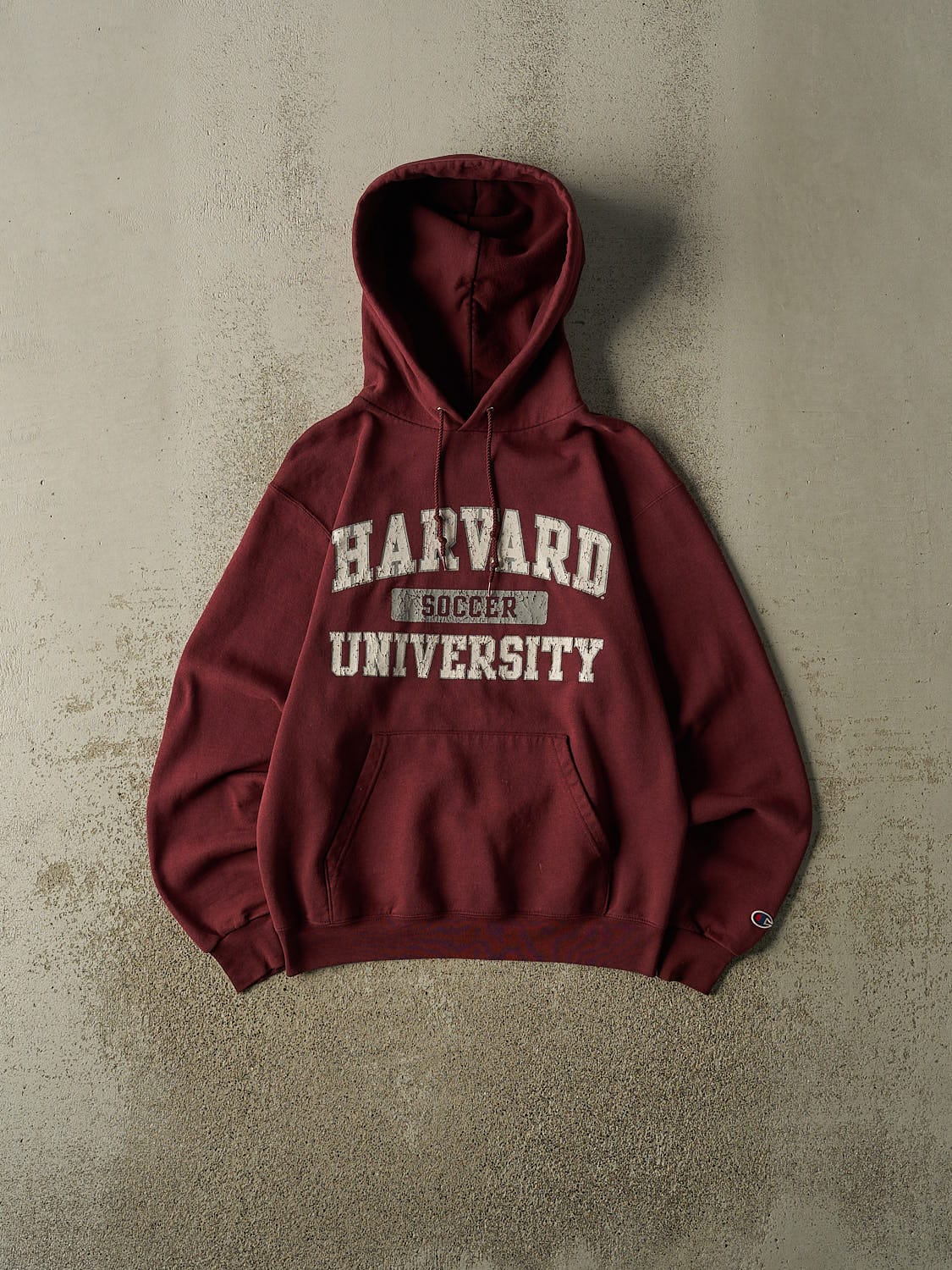 Vintage Y2K Burgundy Harvard University Soccer Hoodie (XS/S)