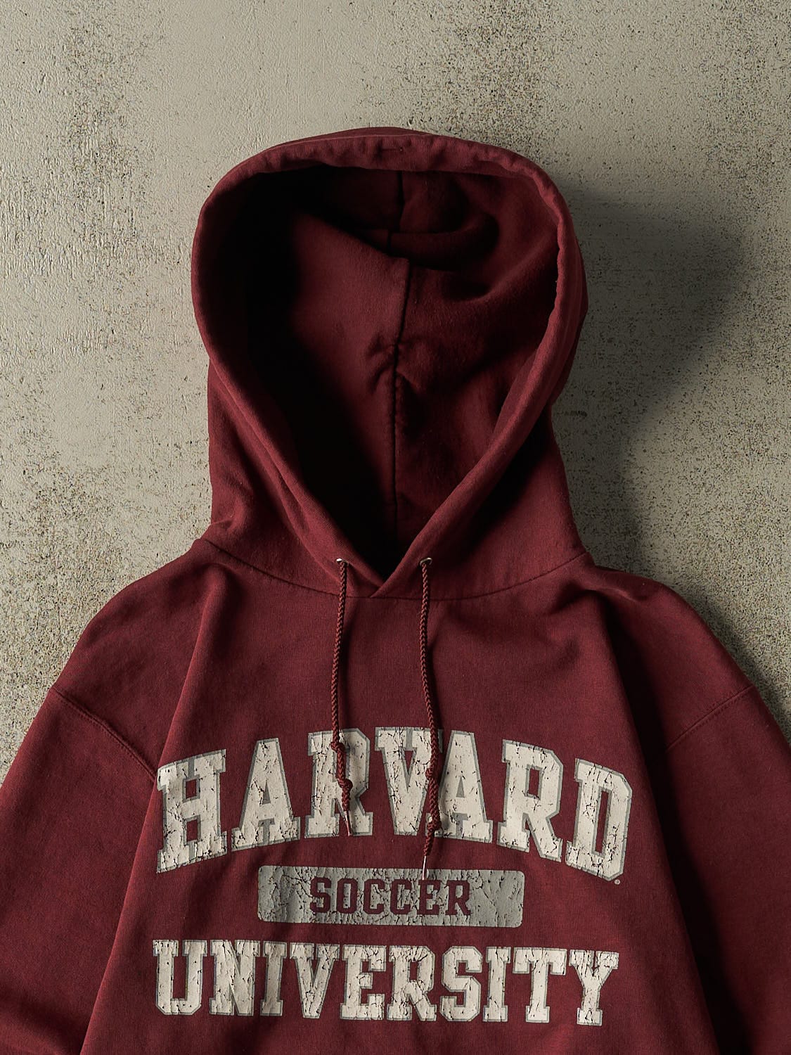 Vintage Y2K Burgundy Harvard University Soccer Hoodie (XS/S)