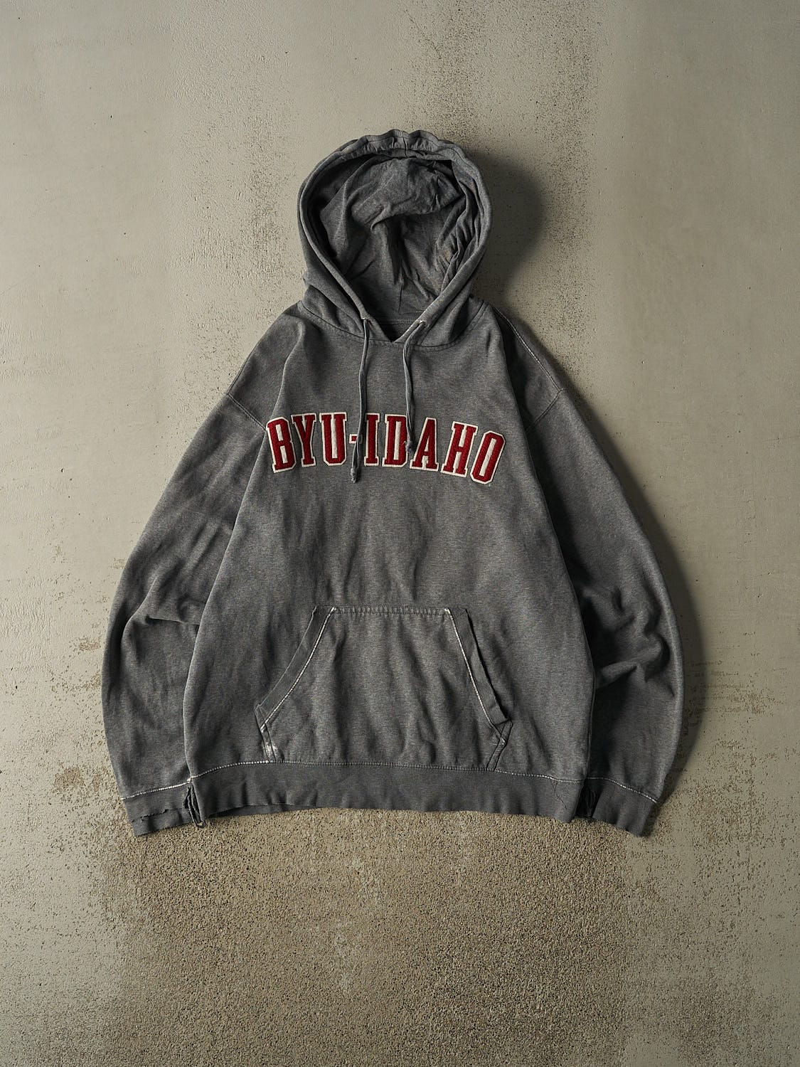 Vintage 90s Grey BYU Idaho Hoodie (L/XL)