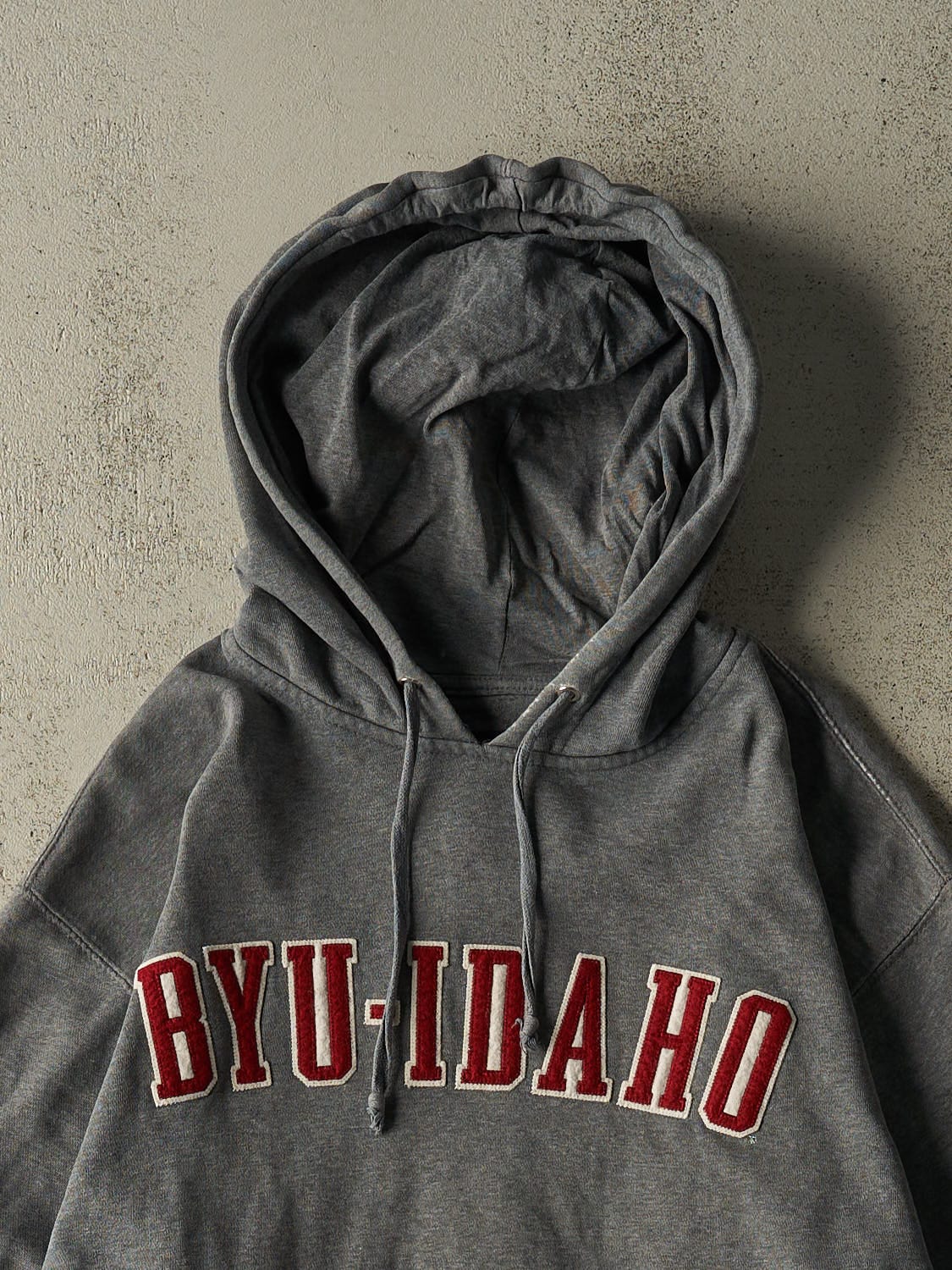 Vintage 90s Grey BYU Idaho Hoodie (L/XL)