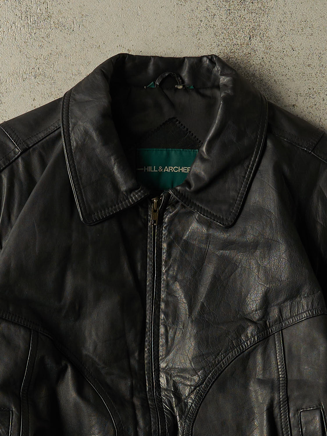 Vintage 90s Black Hill & Archer Bomber Leather Jacket (M/L)