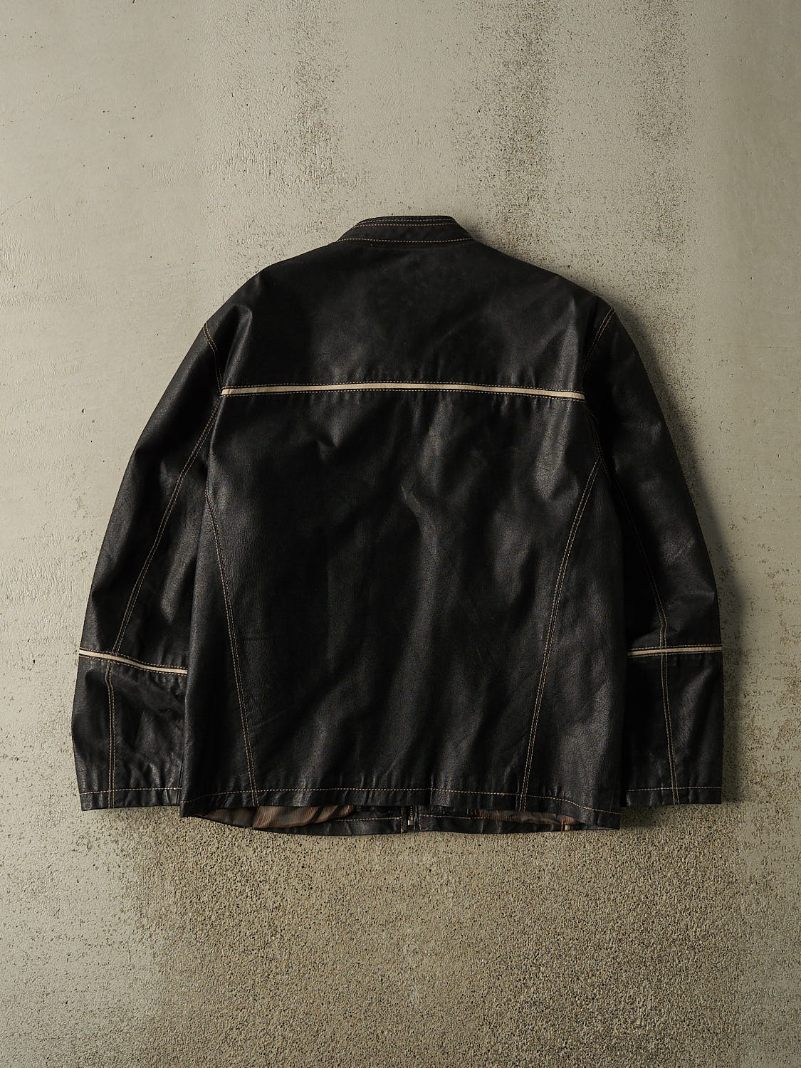 Vintage Y2K Black Cruze Racer Styler Leather Jacket (M/L)