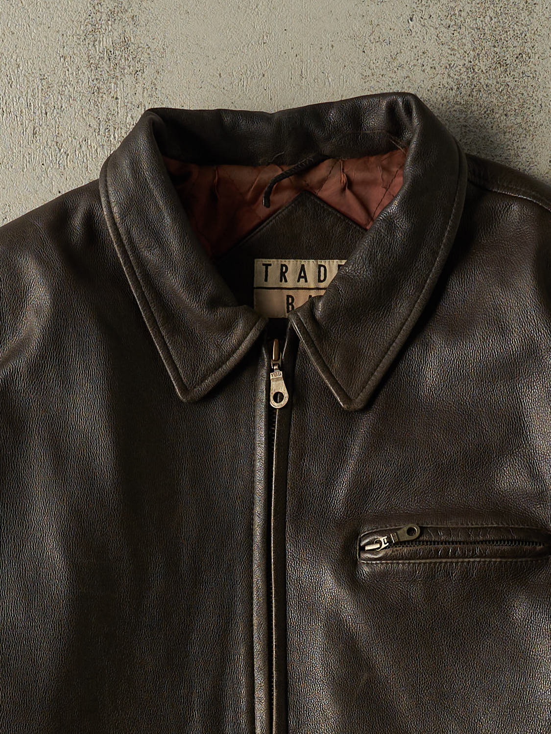Vintage 90s Brown Trader Bay Leather Jacket (XL/XXL)