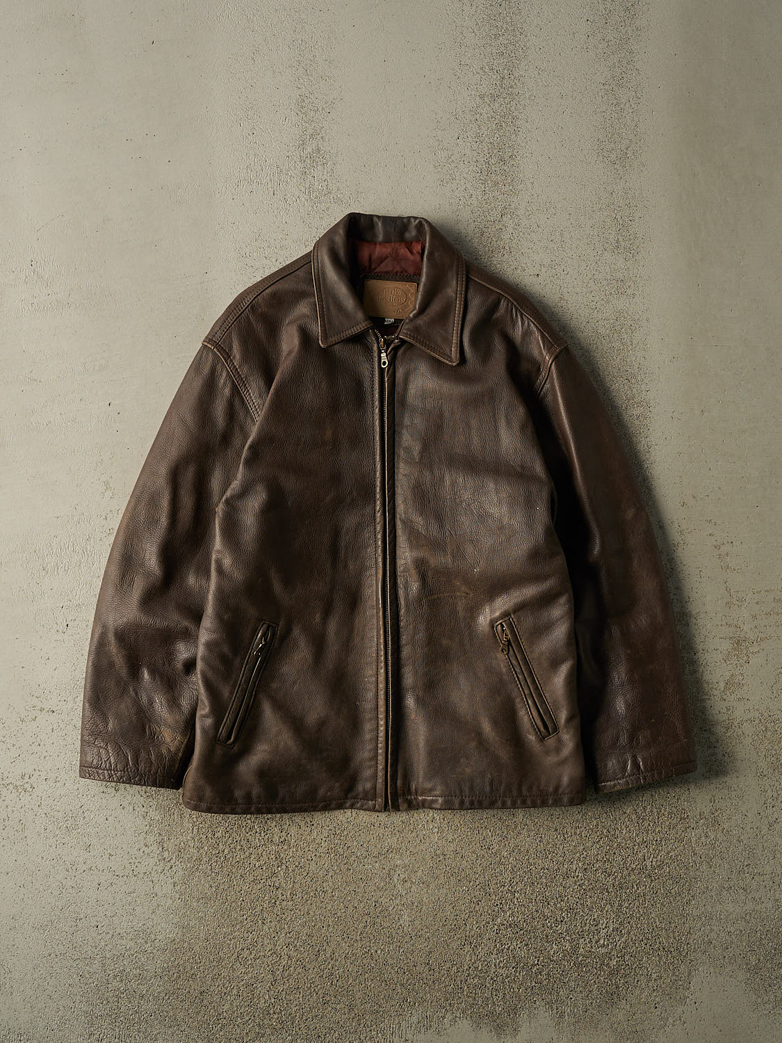 Vintage 90s Brown The Olde Hide House Leather Jacket (L)