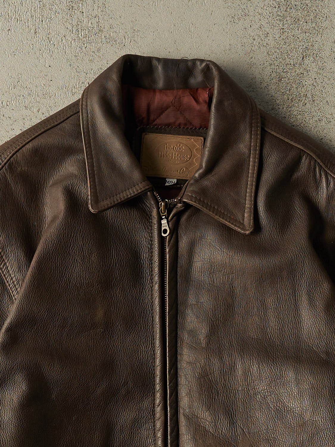 Vintage 90s Brown The Olde Hide House Leather Jacket (L)