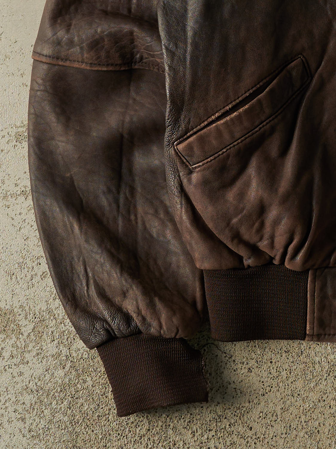Vintage 80s Brown Pelle Cuir Lightweight Bomber Leather Jacket (S)