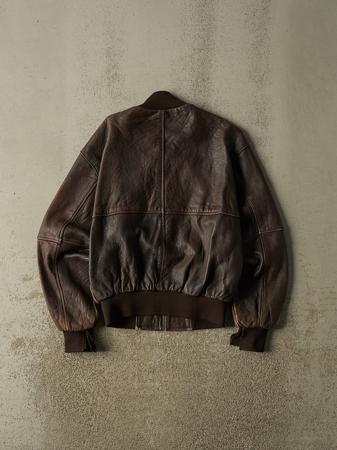 Vintage 80s Brown Pelle Cuir Lightweight Bomber Leather Jacket (S)