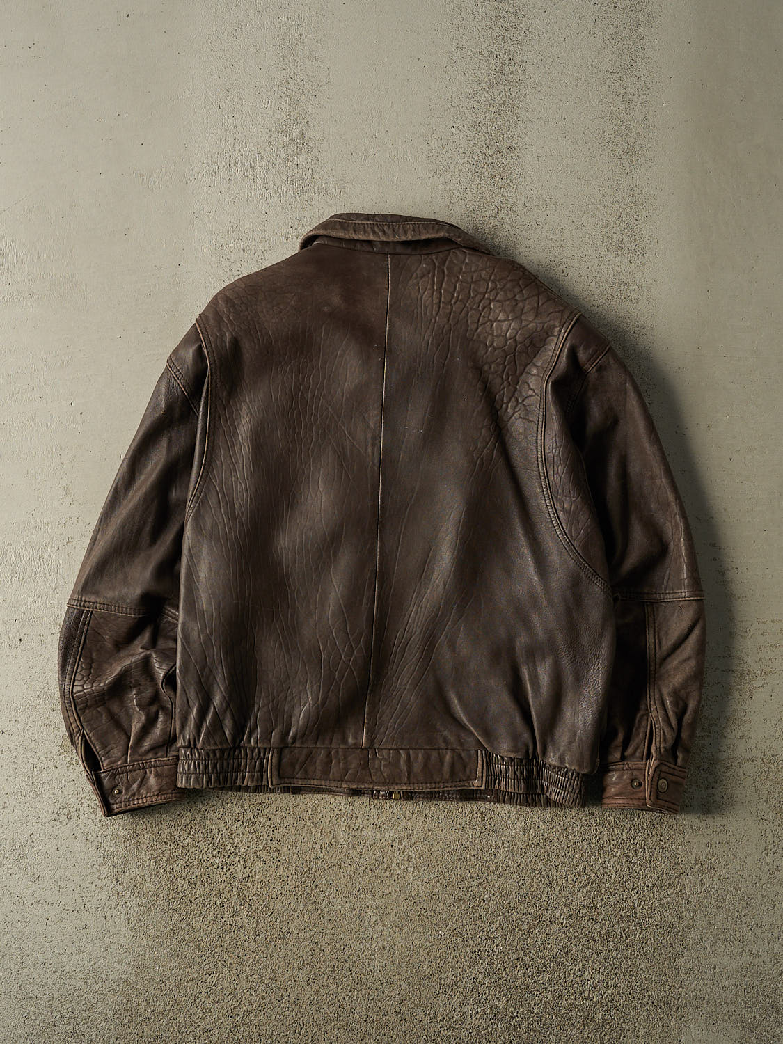 Vintage 80s Brown Tip Top Club International Bomber Leather Jacket (L/XL)