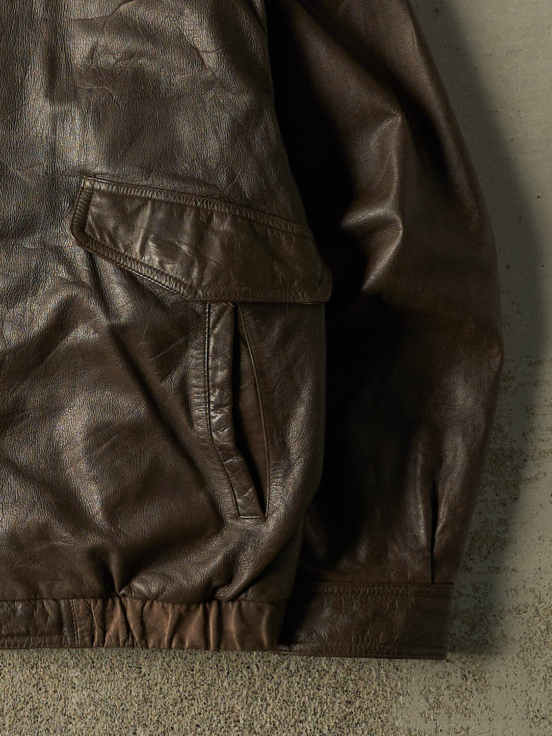 Vintage 90s Brown Arcadia Bomber Leather Jacket (XL/XXL)
