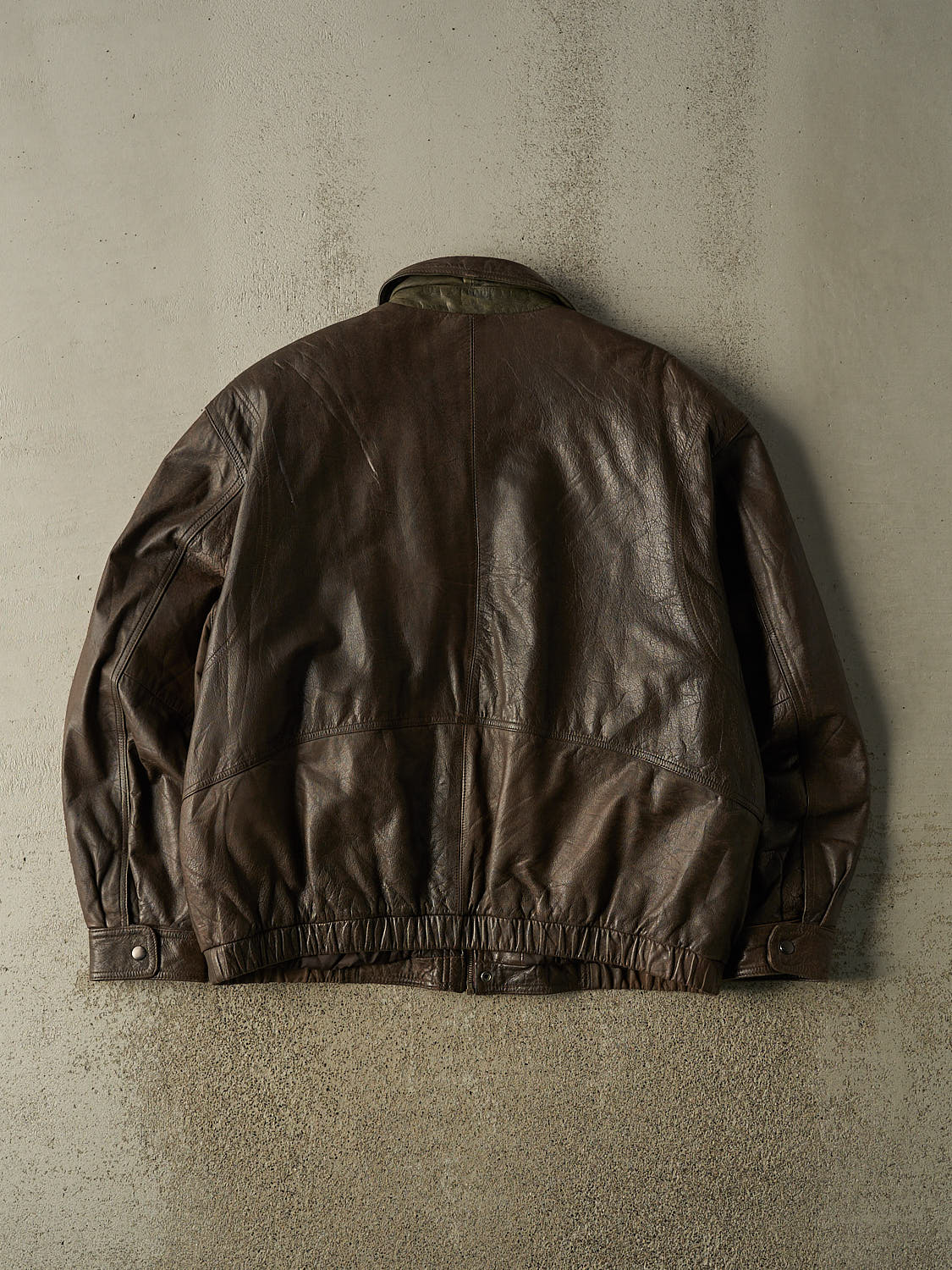 Vintage 90s Brown Arcadia Bomber Leather Jacket (XL/XXL)