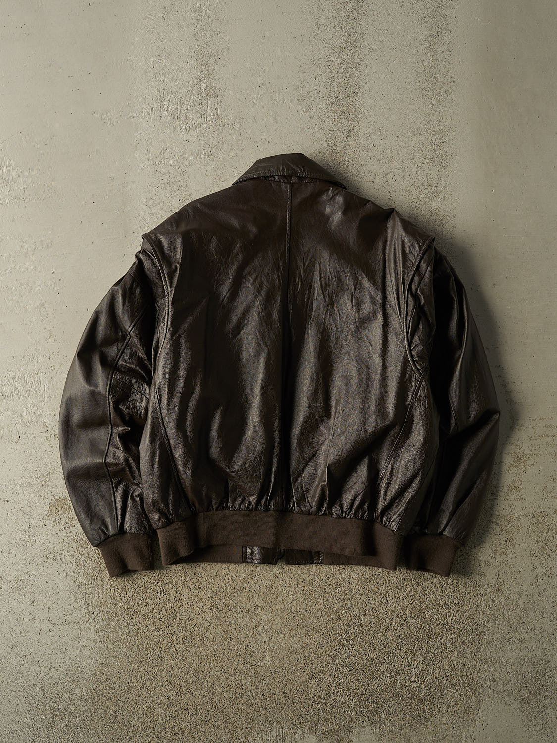 Vintage 90s Brown Phase Two Aviator Leather Jacket (L)