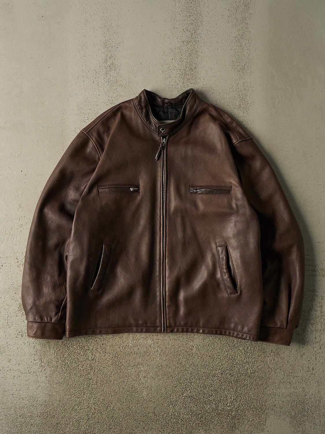 Vintage 90s Brown Roots Leather Jacket (XL/XXL)