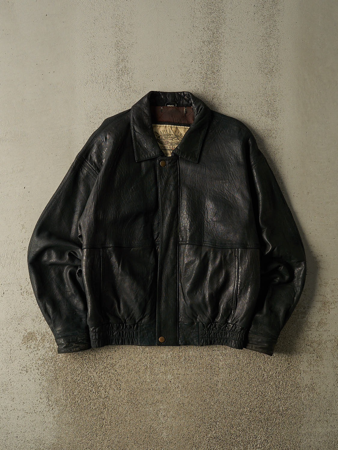 Vintage 80s Black Sheep Skin Leather Jacket (M/L)
