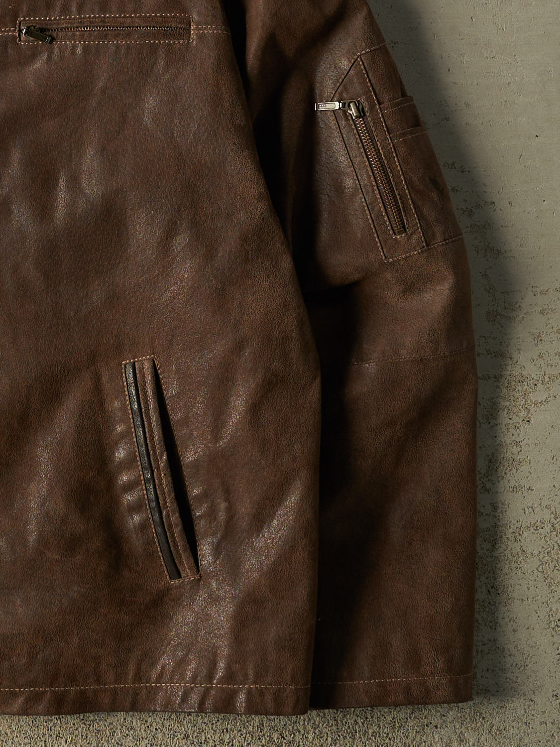 Vintage 90s Brown Cruze Suede Leather Jacket (XL)