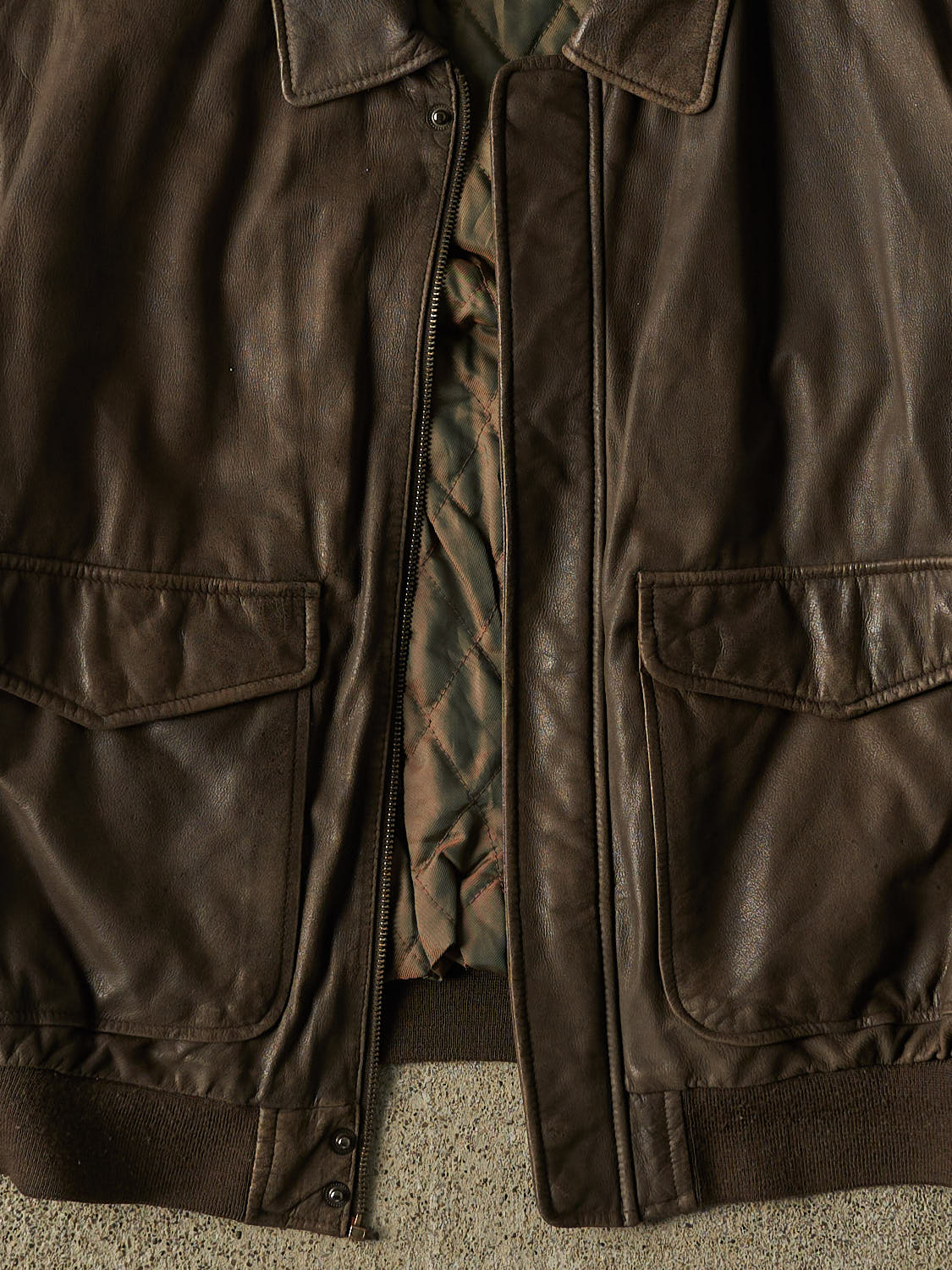 Vintage 90s Brown Savile Row Aviator Leather Jacket (L/XL)