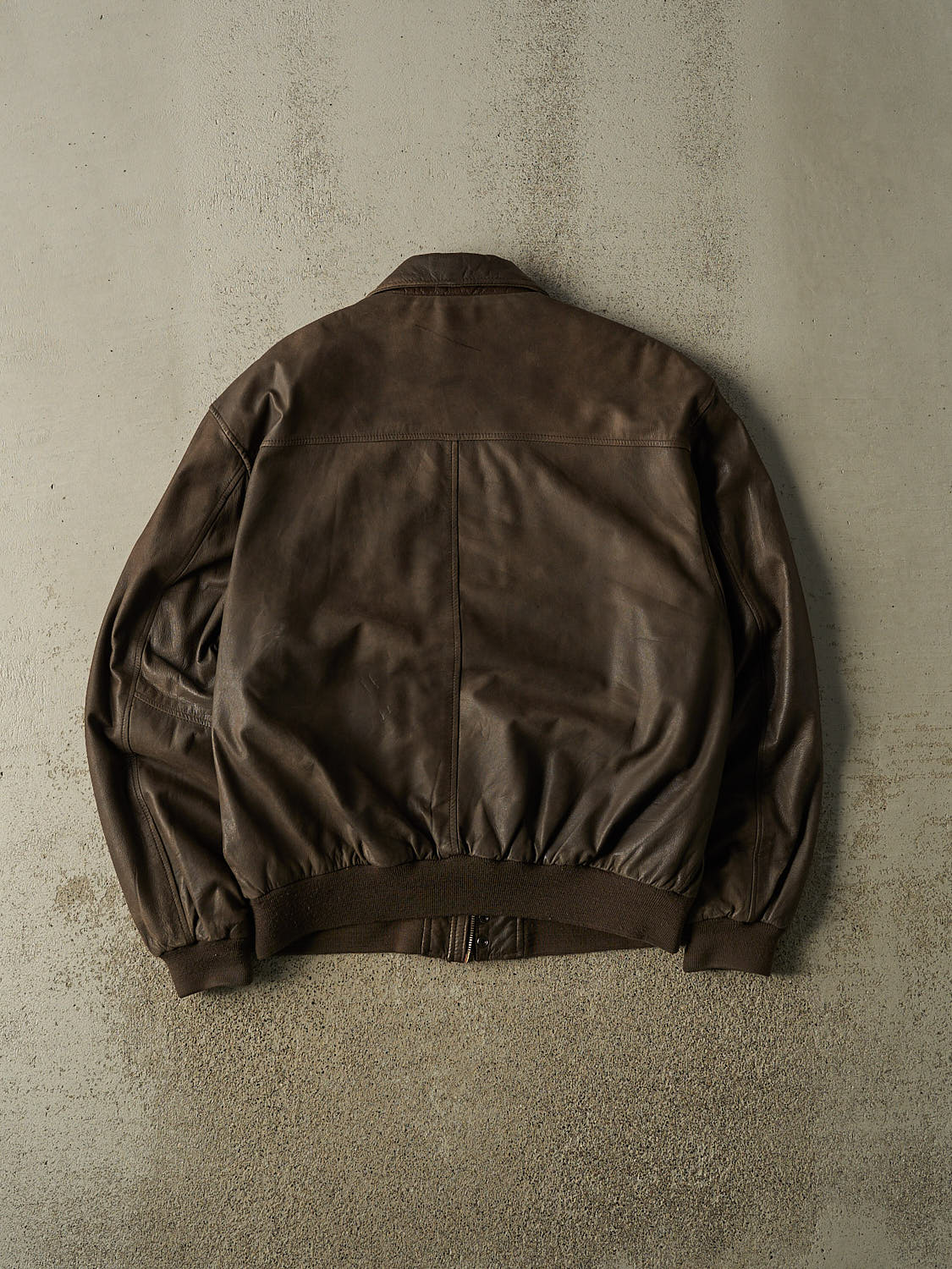 Vintage 90s Brown Savile Row Aviator Leather Jacket (L/XL)