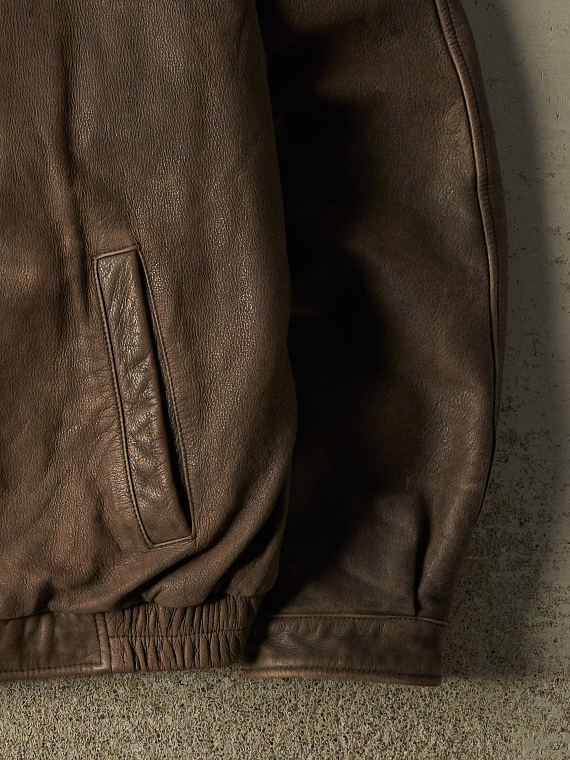 Vintage Y2K Brown Croft & Barrow Bomber Leather Jacket (XL)