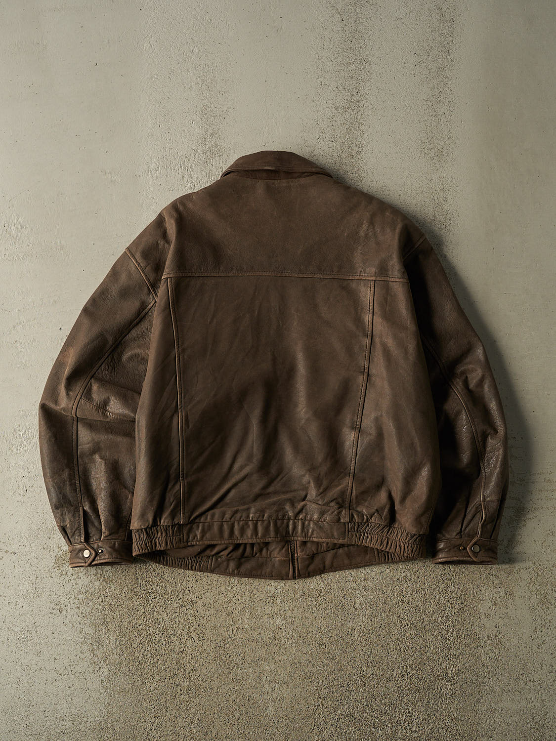 Vintage Y2K Brown Croft & Barrow Bomber Leather Jacket (XL)