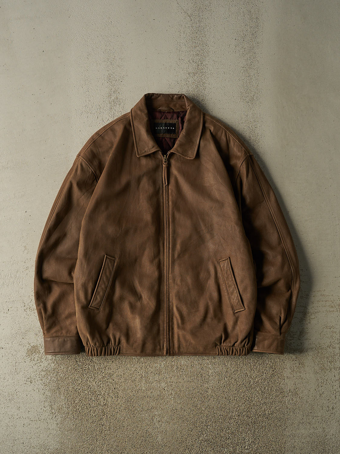 Vintage 90s Brown Baracuta Leather Jacket (XL/XXL)