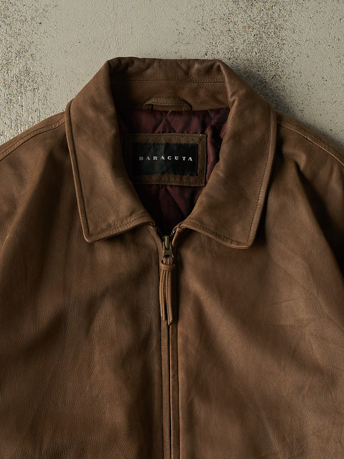 Vintage 90s Brown Baracuta Leather Jacket (XL/XXL)