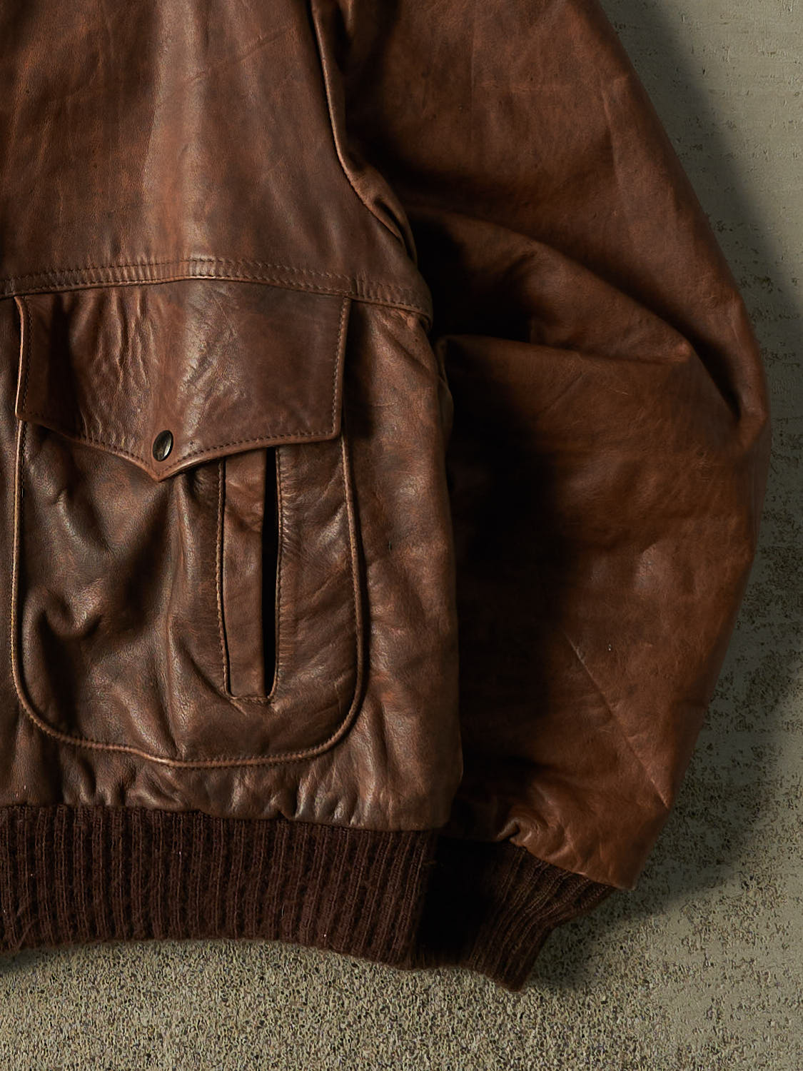 Vintage 80s Brown Excelled Aviator Leather Jacket (M/L)