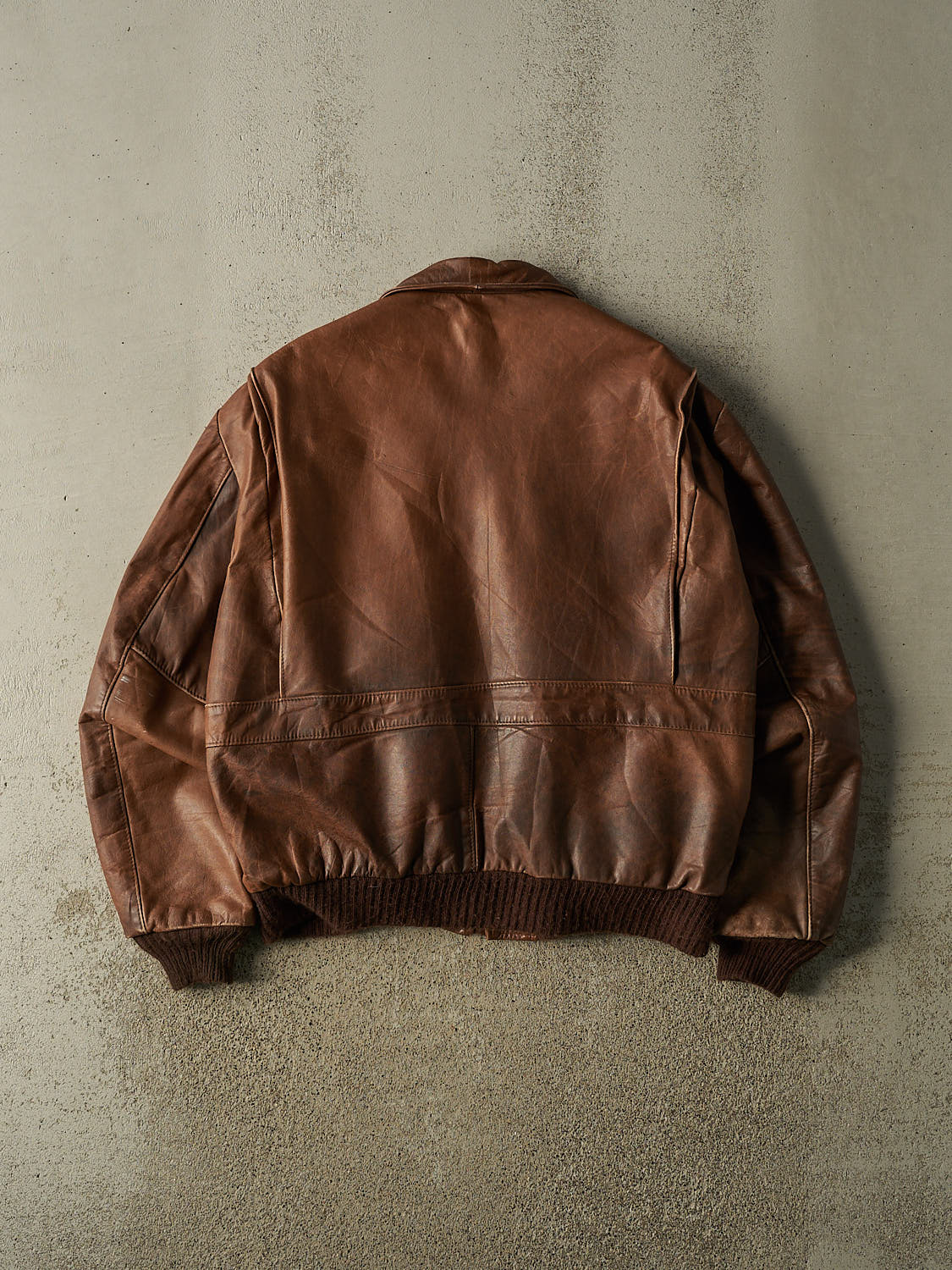 Vintage 80s Brown Excelled Aviator Leather Jacket (M/L)