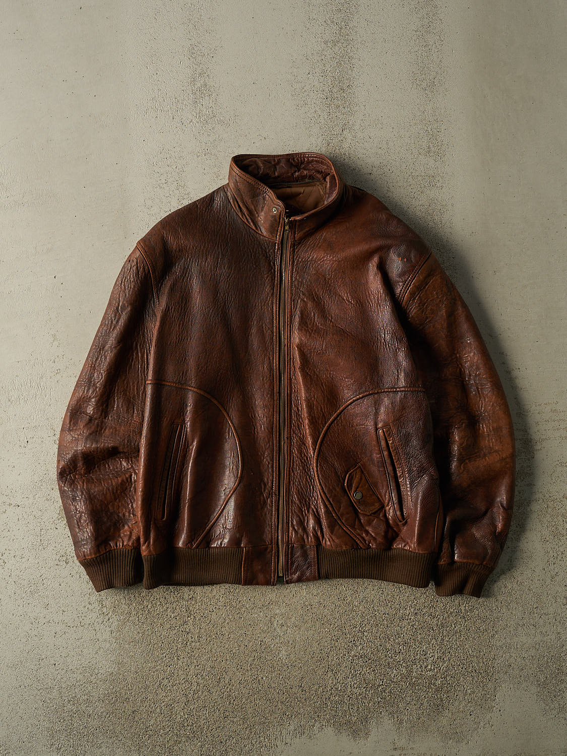 Vintage 80s Brown Leather Jacket (XL)
