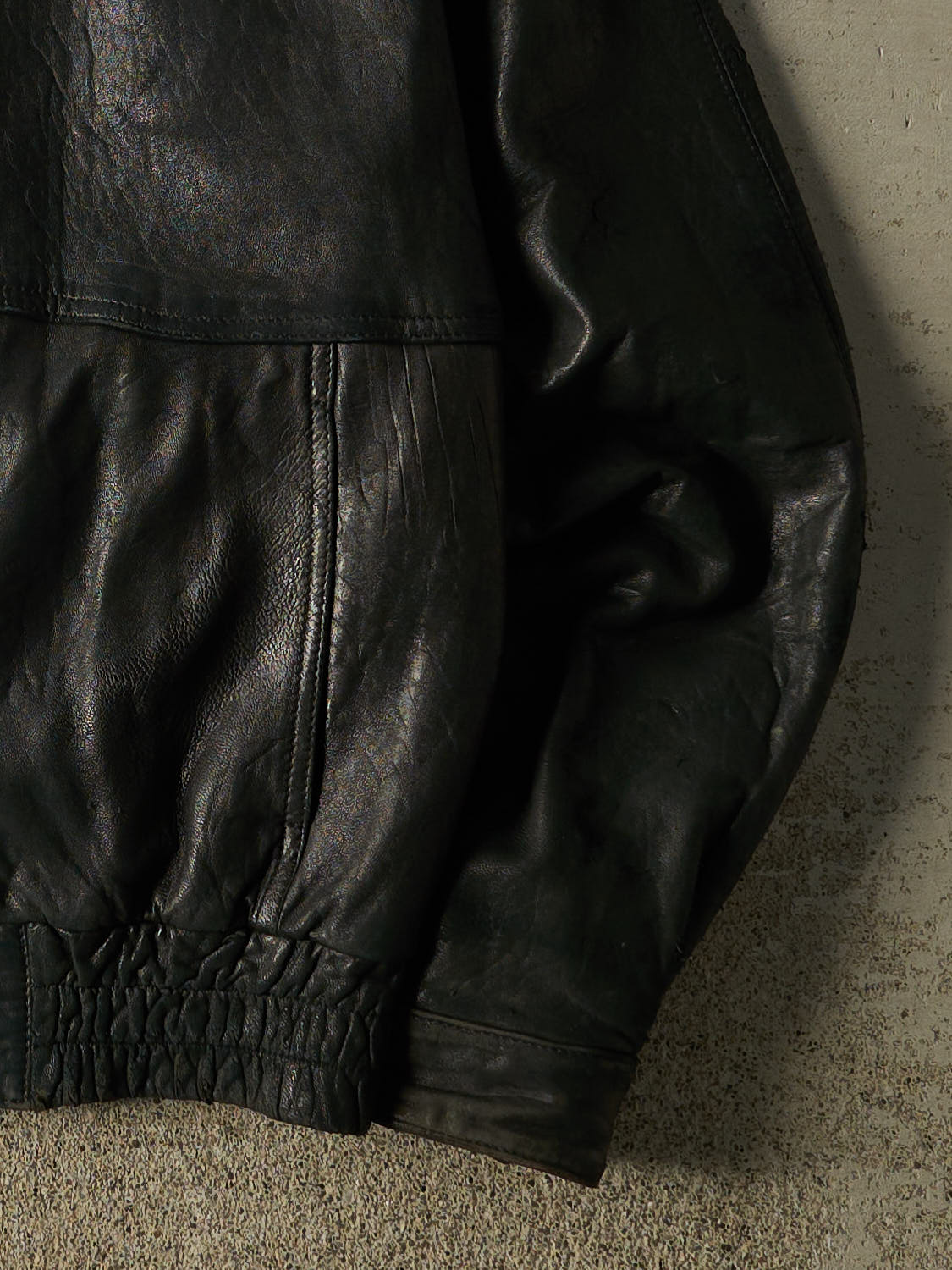 Vintage 80s Black Sheep Skin Leather Jacket (M/L)