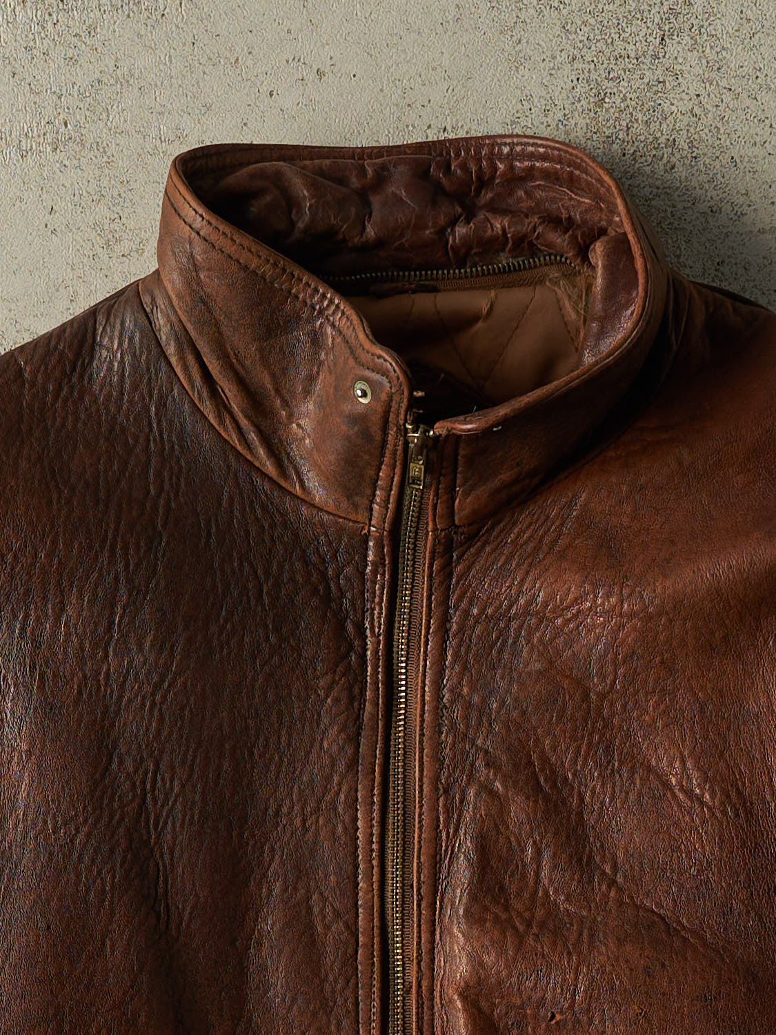 Vintage 80s Brown Leather Jacket (XL)