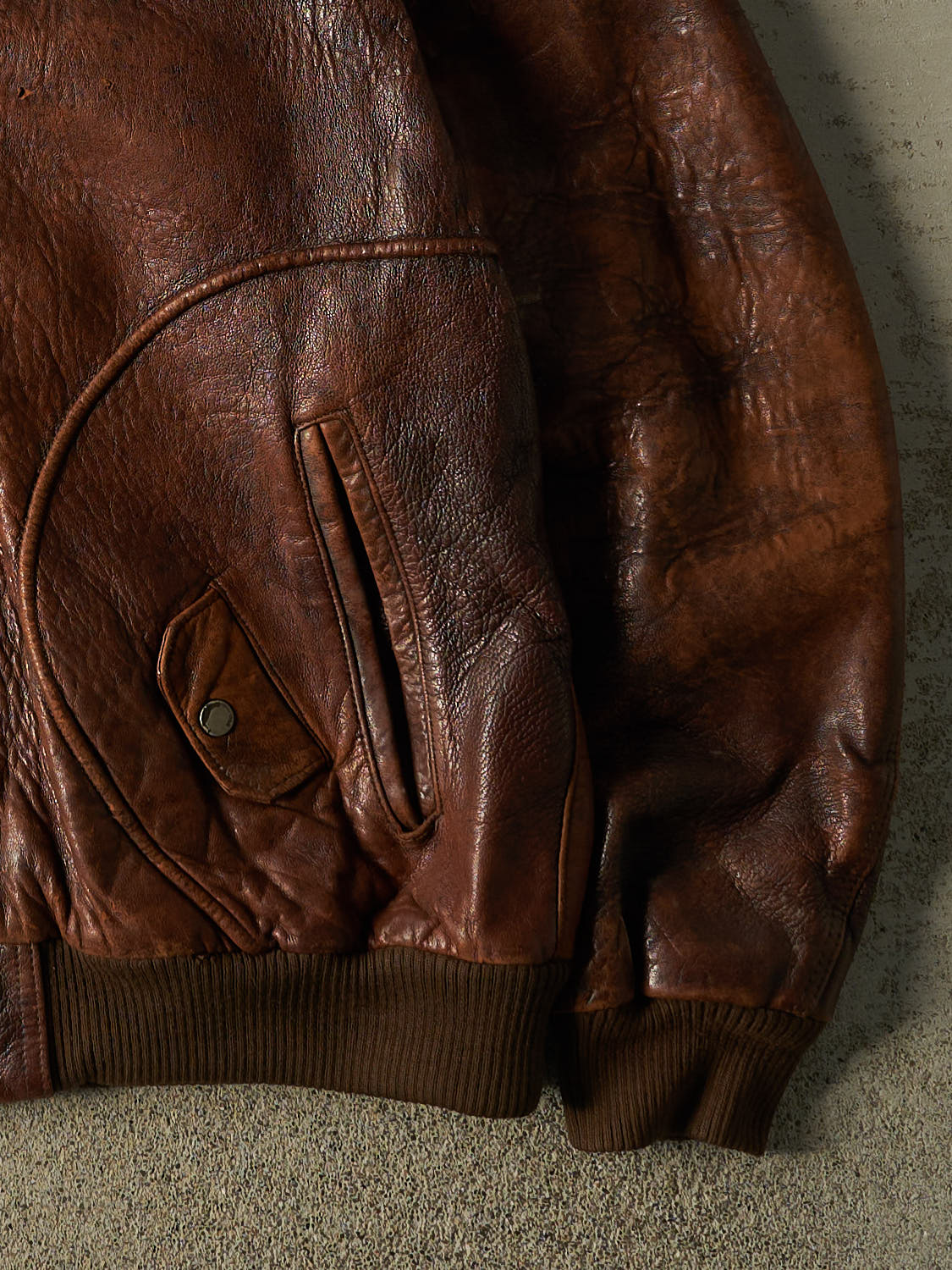 Vintage 80s Brown Leather Jacket (XL)